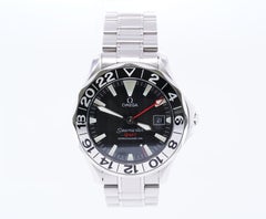 Omega Seamaster 300M GMT 50th Anniversary Ref 22345000 30 ATM Steel Strap
