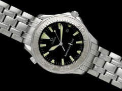 Omega Seamaster 300M Mens America's Cup SS & 18K White Gold Watch - Mint