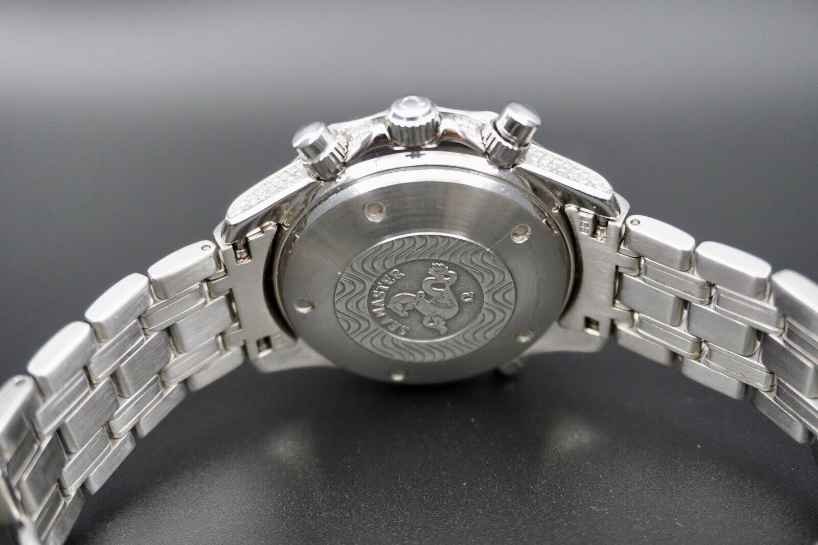 Omega Seamaster 300M Men's Chronograph Steel Watch 42MM 6ct Diamond Ref 2598 1