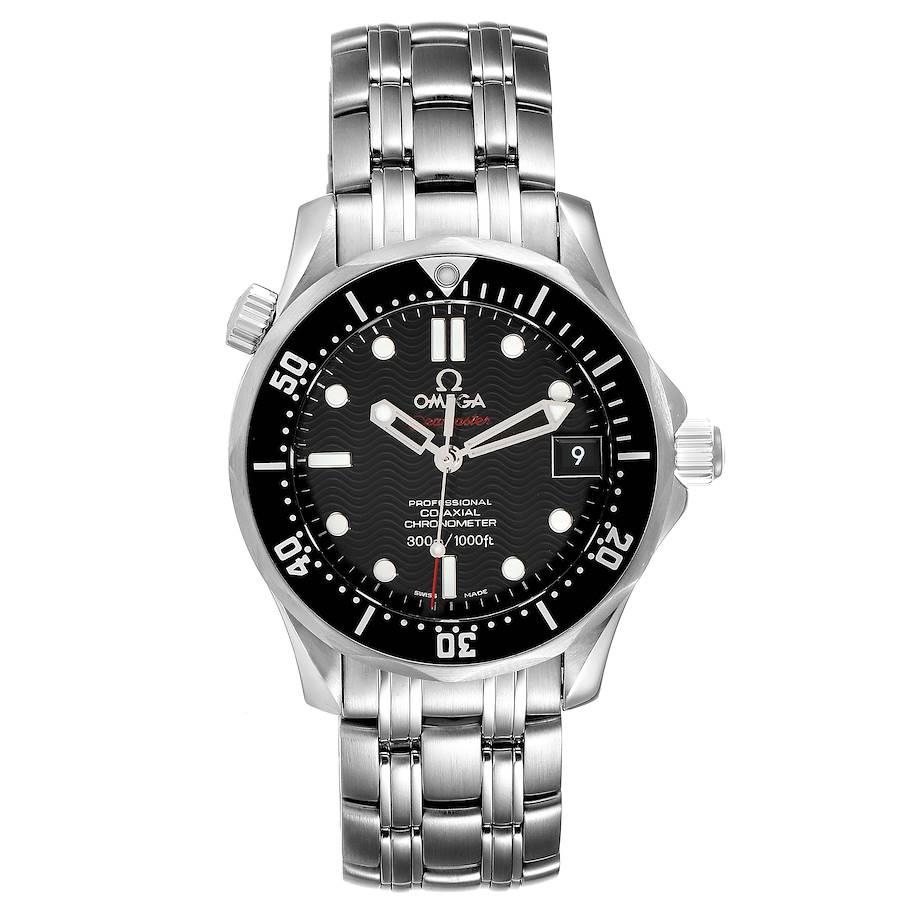 Omega Seamaster 300M Midsize 36 Mens Watch 212.30.36.20.01.001 Card. Automatic self-winding movement. Stainless steel round case 36.25 mm in diameter. Black unidirectional rotating bezel. Scratch resistant sapphire crystal. Black wave decor dial