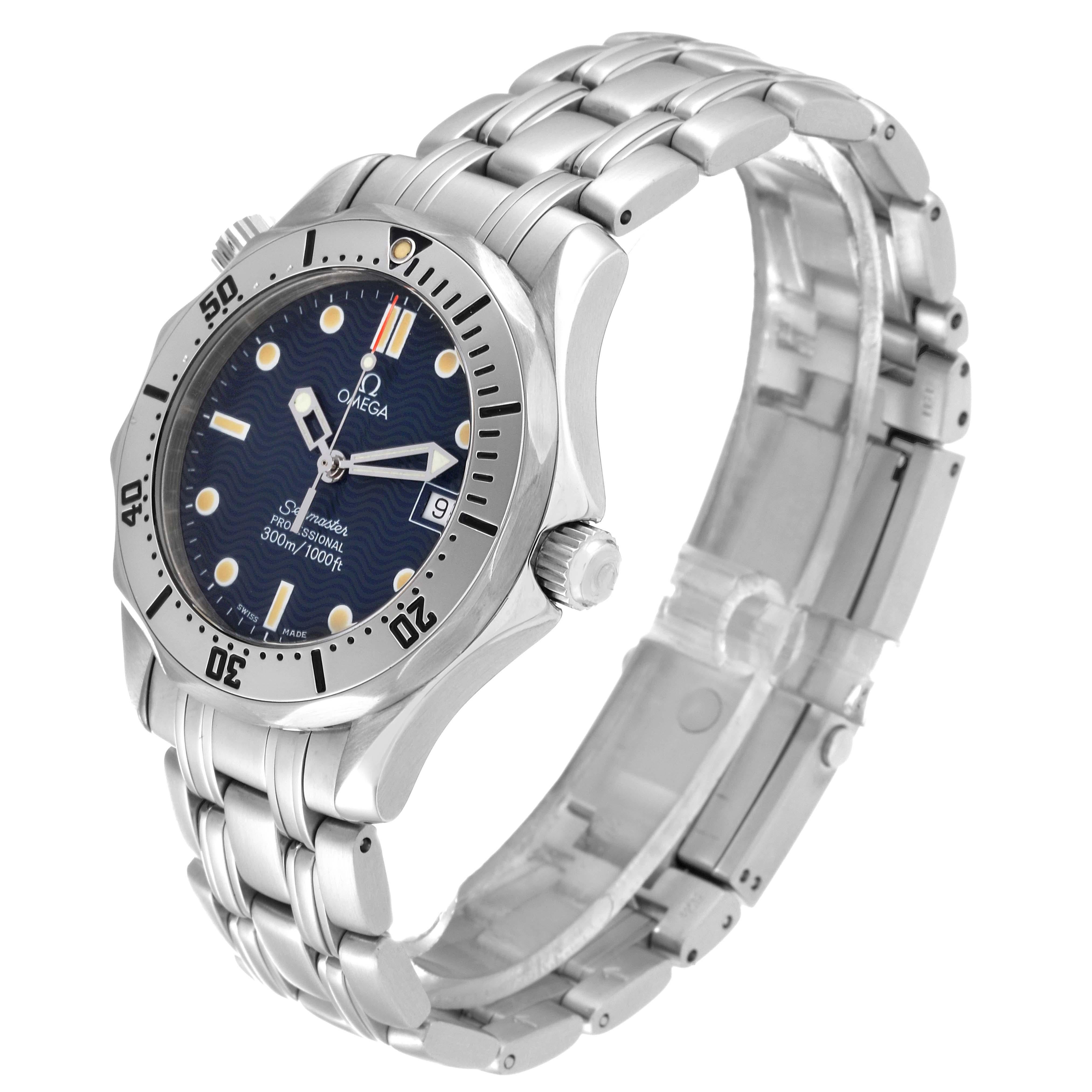 Omega Seamaster 300m Midsize 36mm Steel Mens Watch 2562.80.00 Card In Excellent Condition In Atlanta, GA