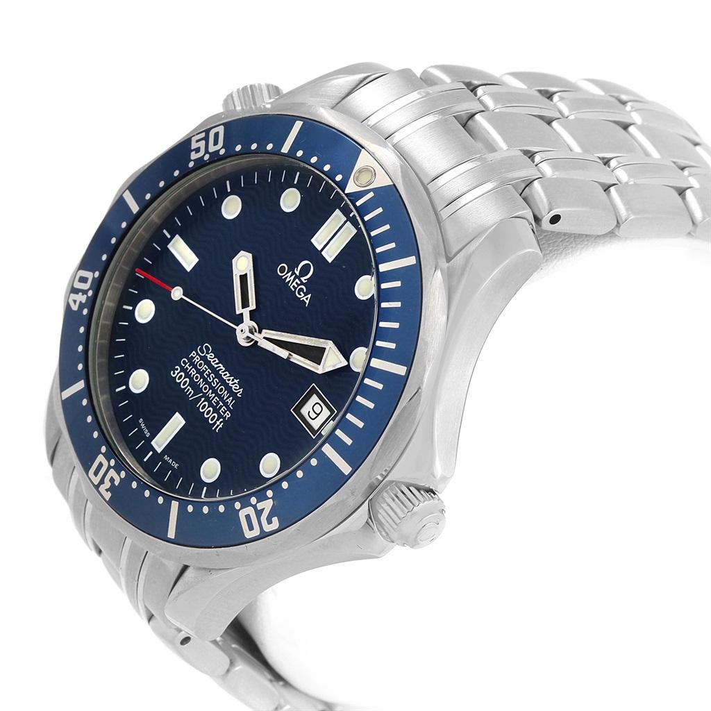 Omega Seamaster 300M Stainless Steel Mens Watch 2531.80.00. Automatic self-winding movement. Stainless steel case 41.0 mm in diameter. Omega logo on a crown. Blue unidirectional rotating bezel. Scratch resistant sapphire crystal. Blue wave decor