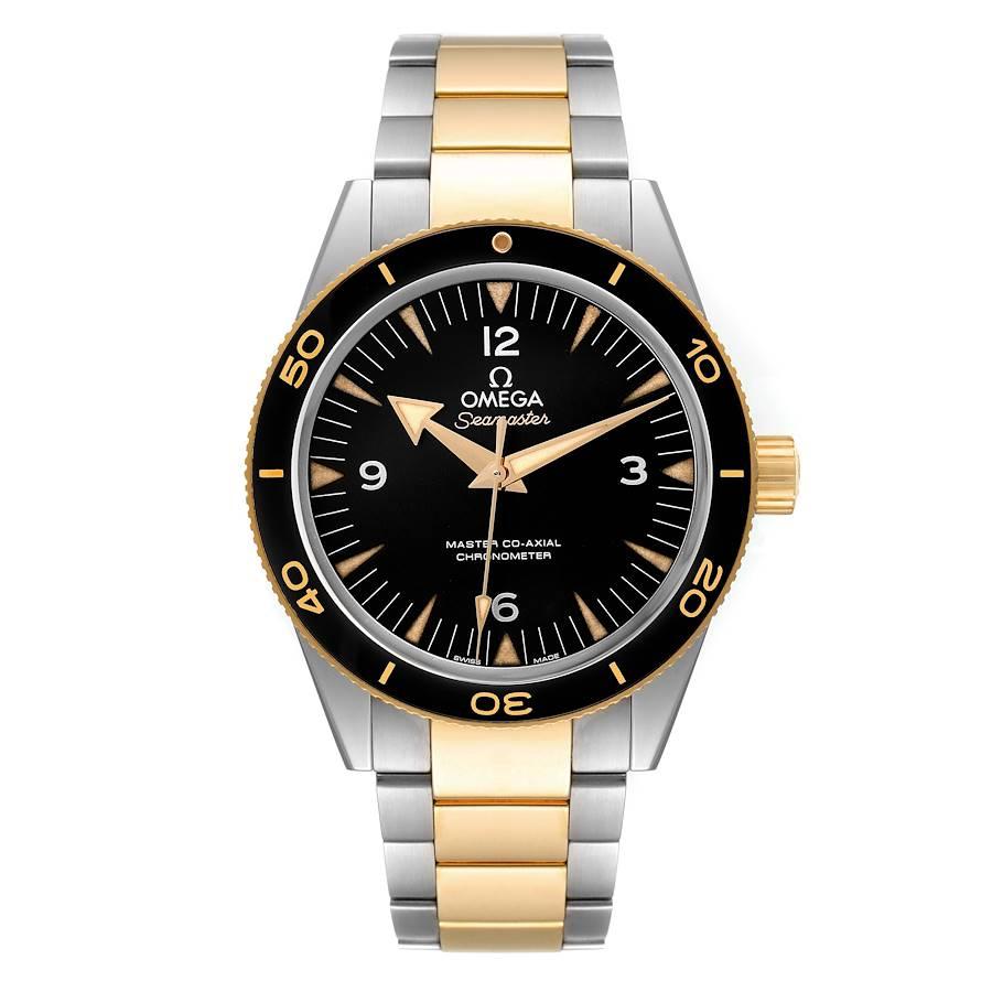 Omega Seamaster 300M Steel Yellow Gold Mens Watch 233.20.41.21.01.002 Box Card. Automatic self-winding movement with Co-Axial escapement. Resistant to magnetic fields greater than 15,000 gauss. Free sprung-balance with silicon balance spring, two