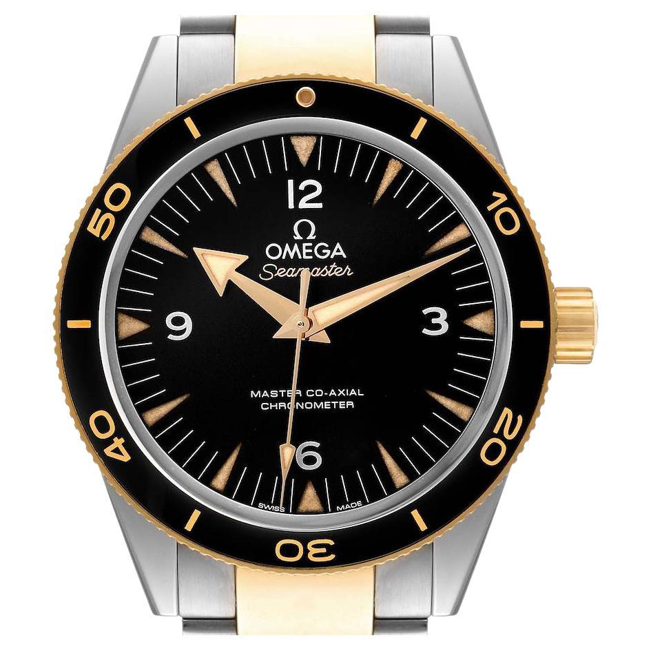 Omega Seamaster 300M Steel Yellow Gold Mens Watch 233.20.41.21.01.002 Box Card For Sale
