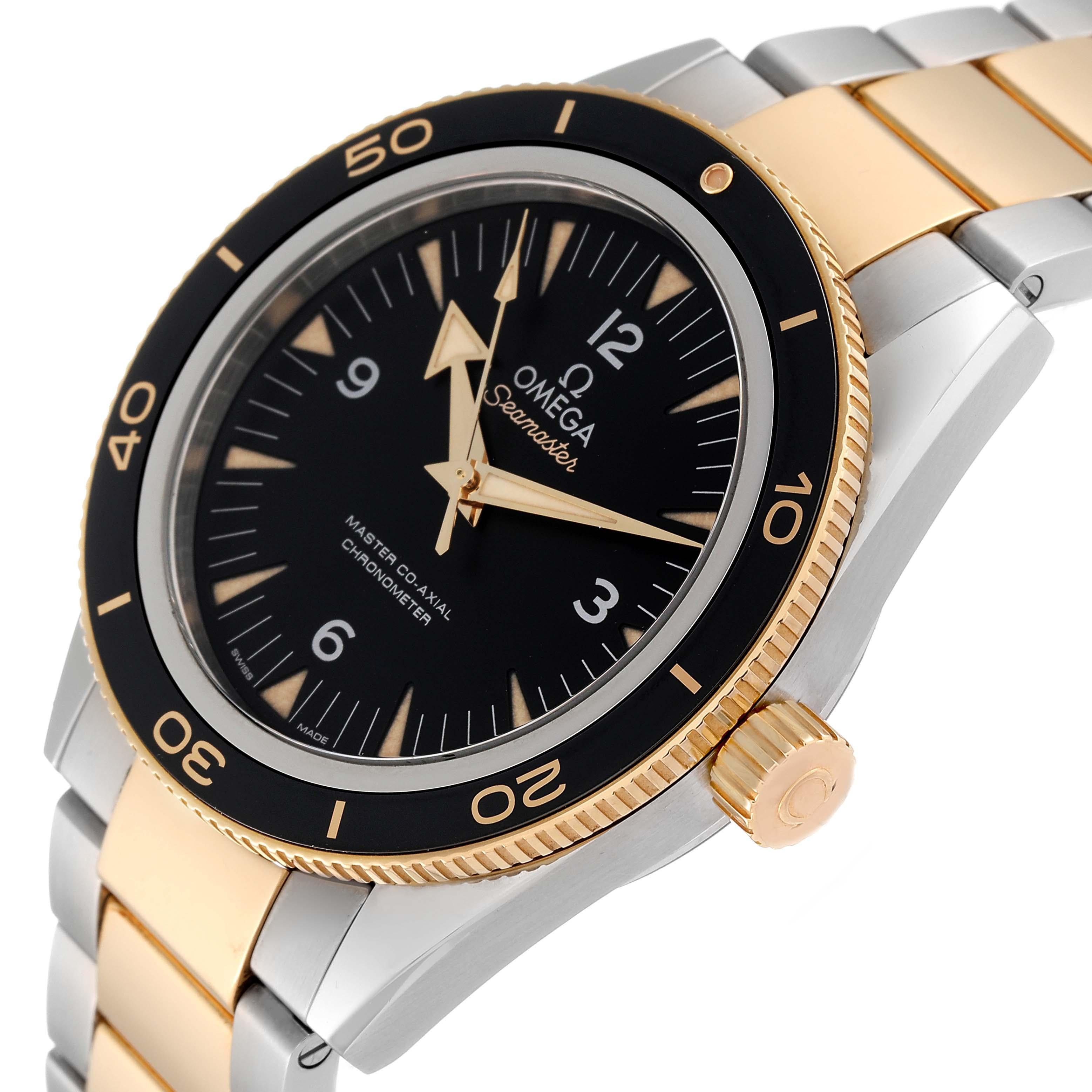 Men's Omega Seamaster 300M Steel Yellow Gold Mens Watch 233.20.41.21.01.002 Card For Sale