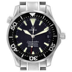 Omega Seamaster 36mm Midsize Black Wave Dial Steel Mens Watch 2252.50.00 Card