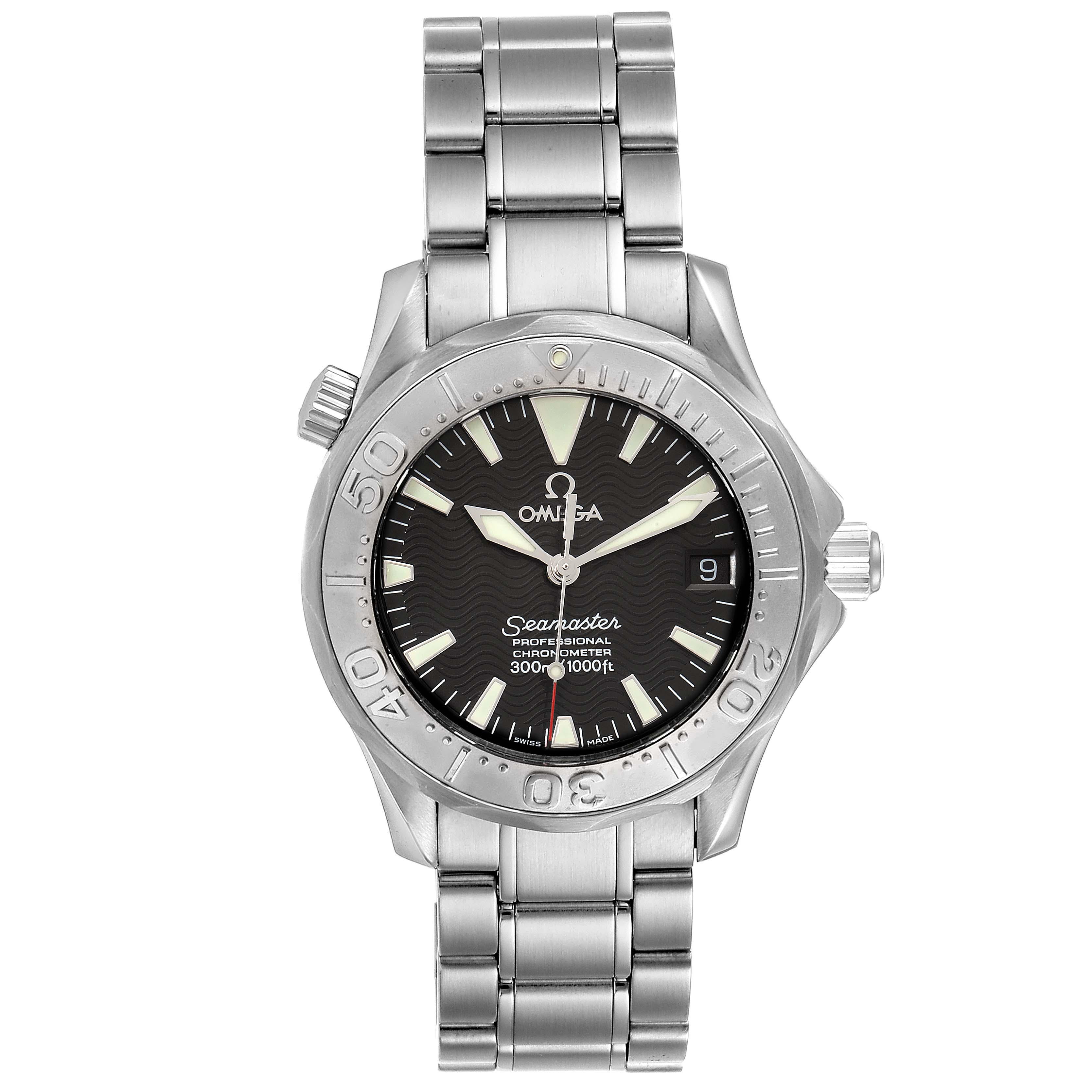 Omega Seamaster Midsize Black Wave Dial 