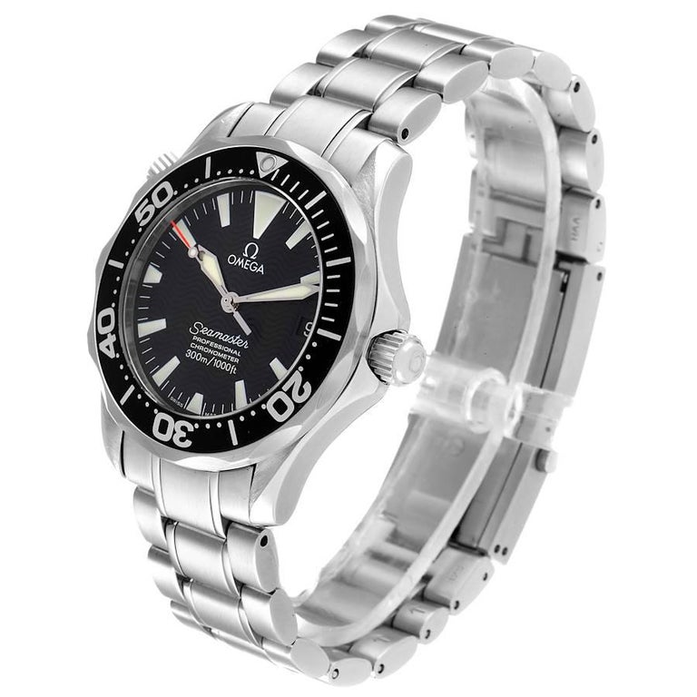 Omega Seamaster Midsize Black Wave Dial Steel Watch 2252.50.00 For Sale ...