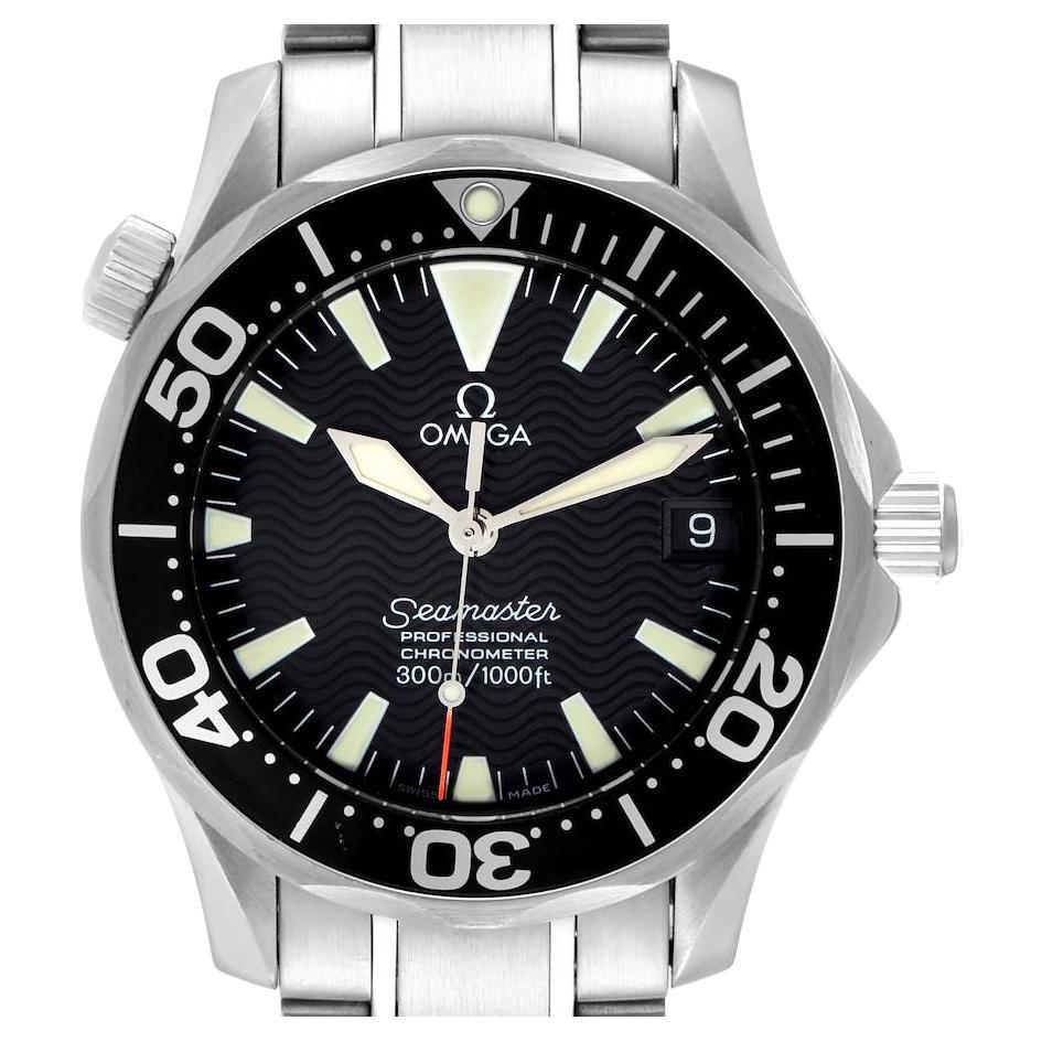 Omega Seamaster 36mm Midsize Black Wave Dial Steel Watch 2252.50.00