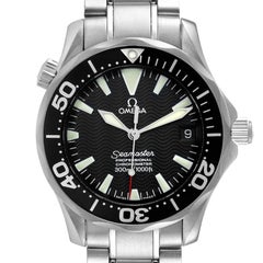 Used Omega Seamaster Midsize Black Wave Dial Steel Watch 2252.50.00