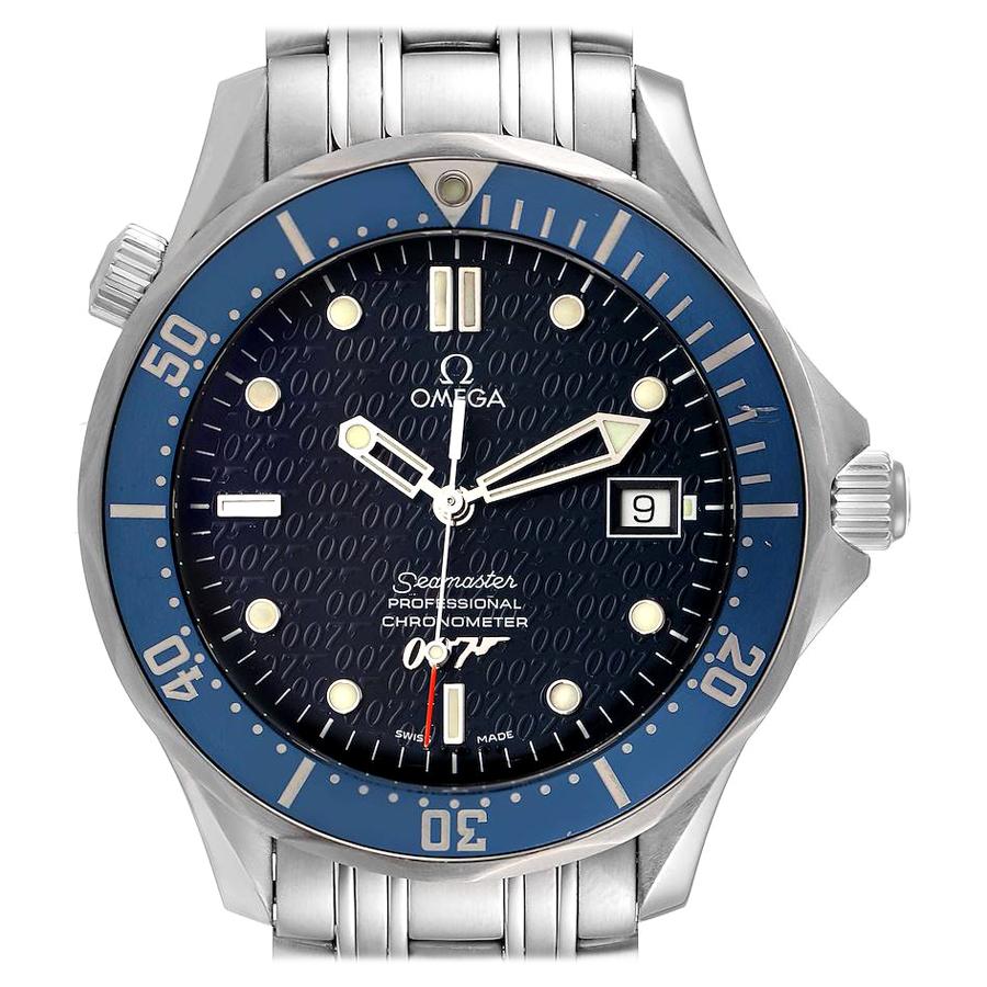 Omega Seamaster 40 Years James Bond Blue Dial Watch 2537.80.00 Box Card