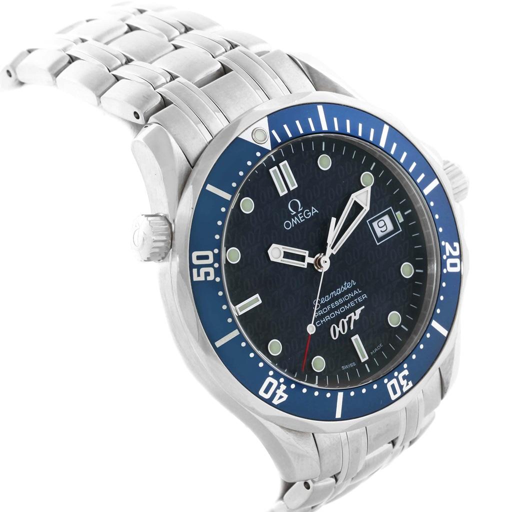 Omega Seamaster 40 Years James Bond Blue Dial Watch 2537.80.00. Automatic self-winding movement. Brushed and polished stainless steel case 41.00 mm in diameter. Omega logo on a crown. Screw down back with commemorative inscription 40 years of James