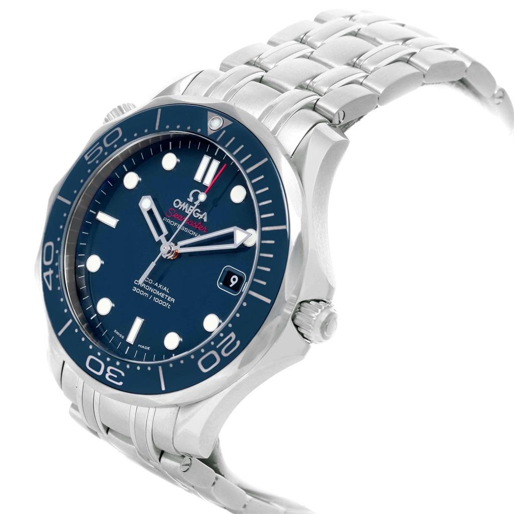 Omega Seamaster 41 Co-Axial Blue Dial Men’s Watch 212.30.41.20.03.001 In Excellent Condition For Sale In Atlanta, GA