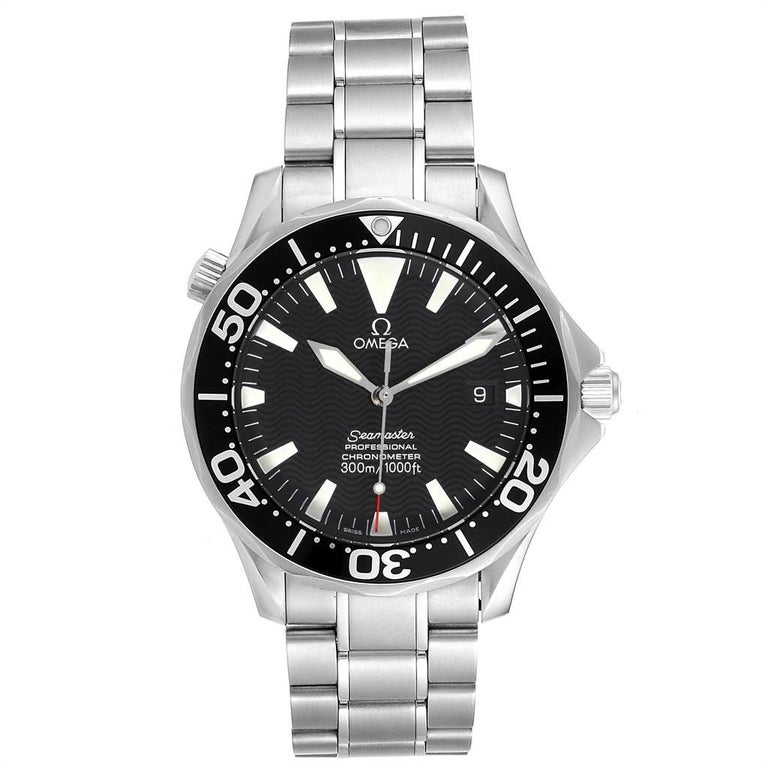 Omega Seamaster Black Wave Dial Steel Men's Watch 2254.50.00 For Sale ...