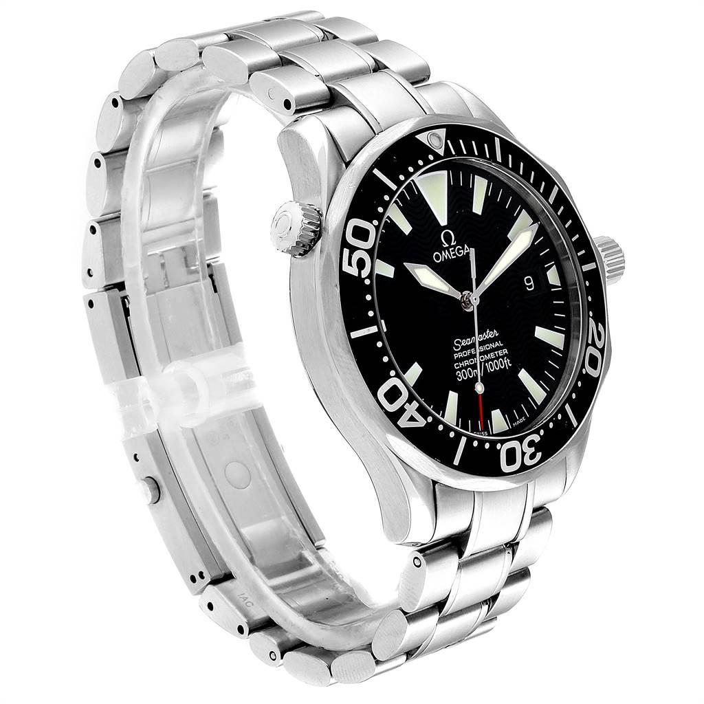 Omega Seamaster Black Wave Dial Steel Men's Watch 2254.50.00 In Excellent Condition In Atlanta, GA