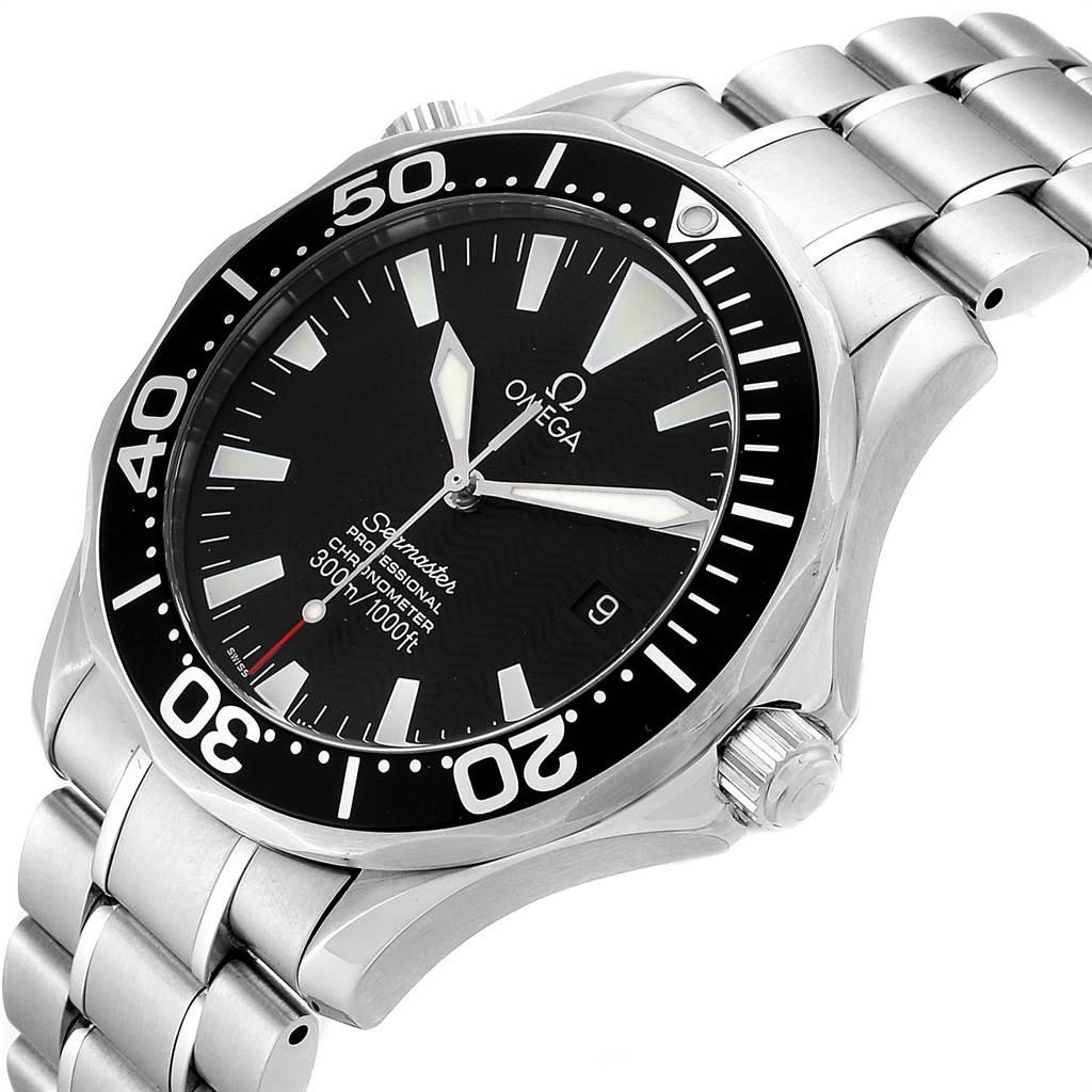 Omega Seamaster Black Wave Dial Steel Men's Watch 2254.50.00 For Sale 2