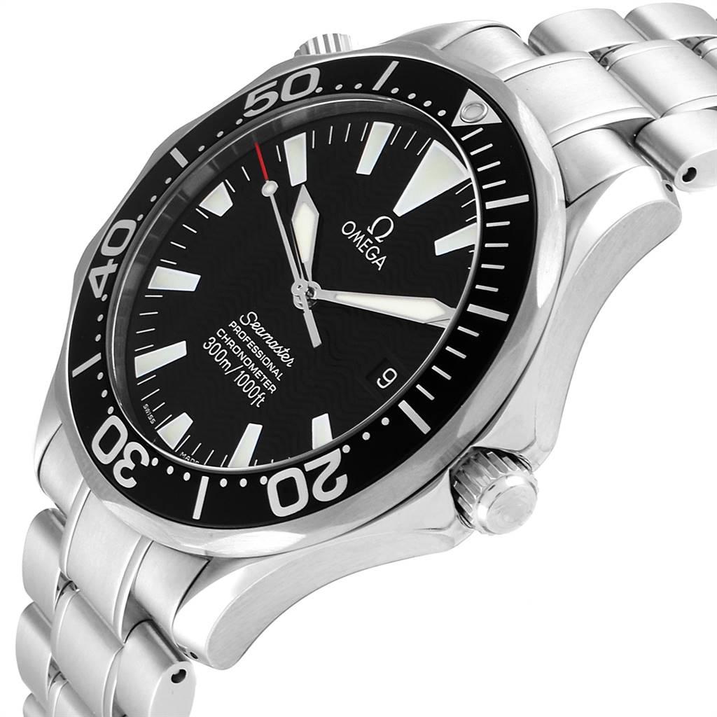 Omega Seamaster Black Wave Dial Steel Men's Watch 2254.50.00 For Sale 2