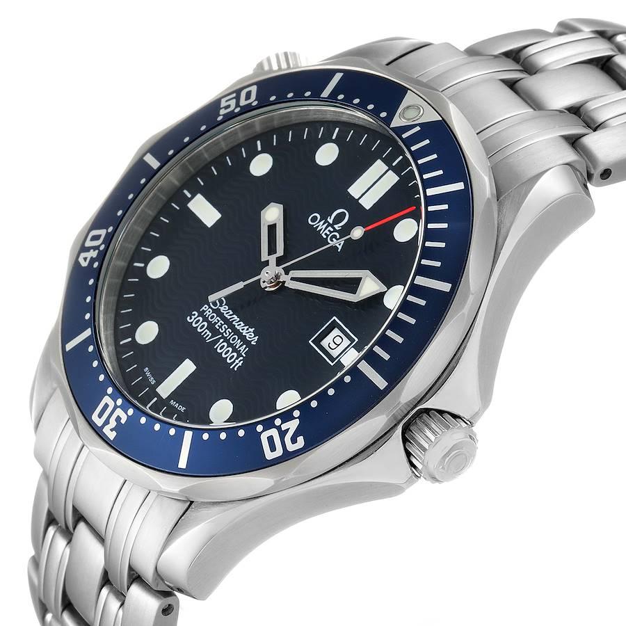 Omega Seamaster James Bond Blue Dial Steel Watch 2541.80.00 Card For Sale 1