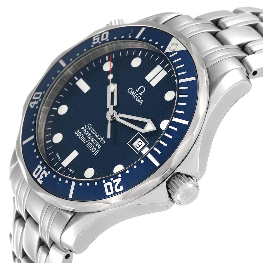 Men's Omega Seamaster 41mm James Bond Blue Dial Steel Watch 2541.80.00 Card