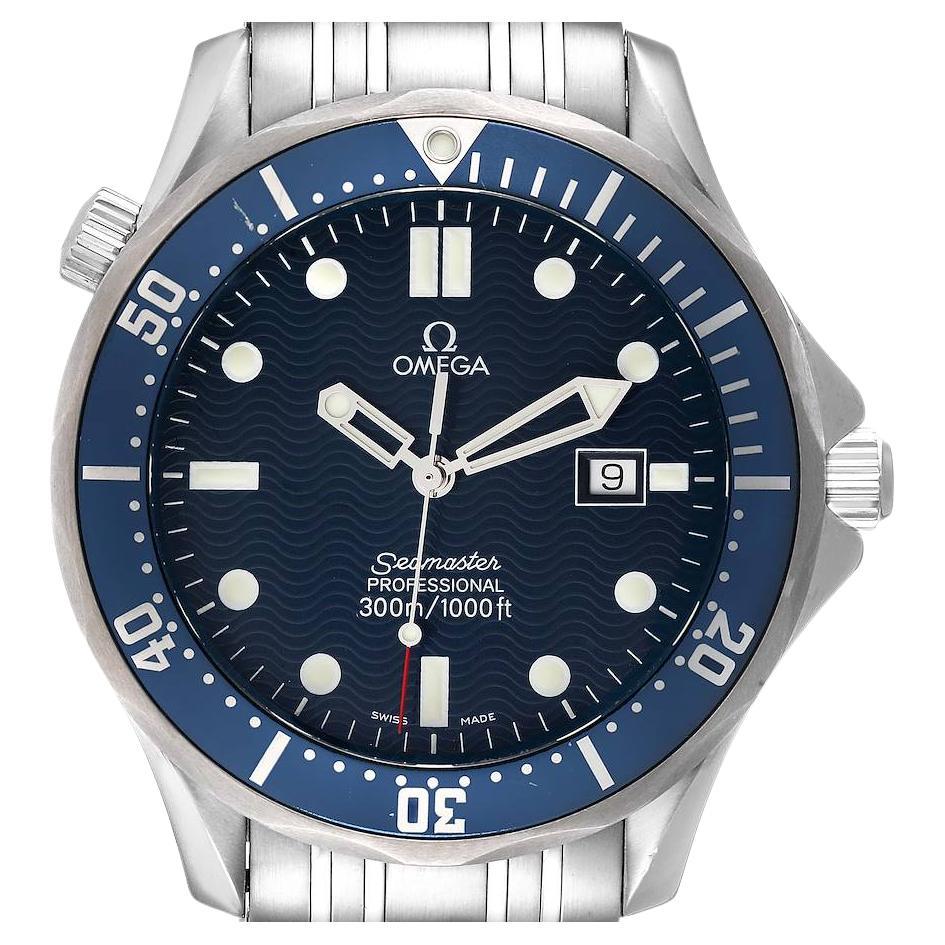 Omega Seamaster 41mm James Bond Blue Dial Steel Watch 2541.80.00 Card