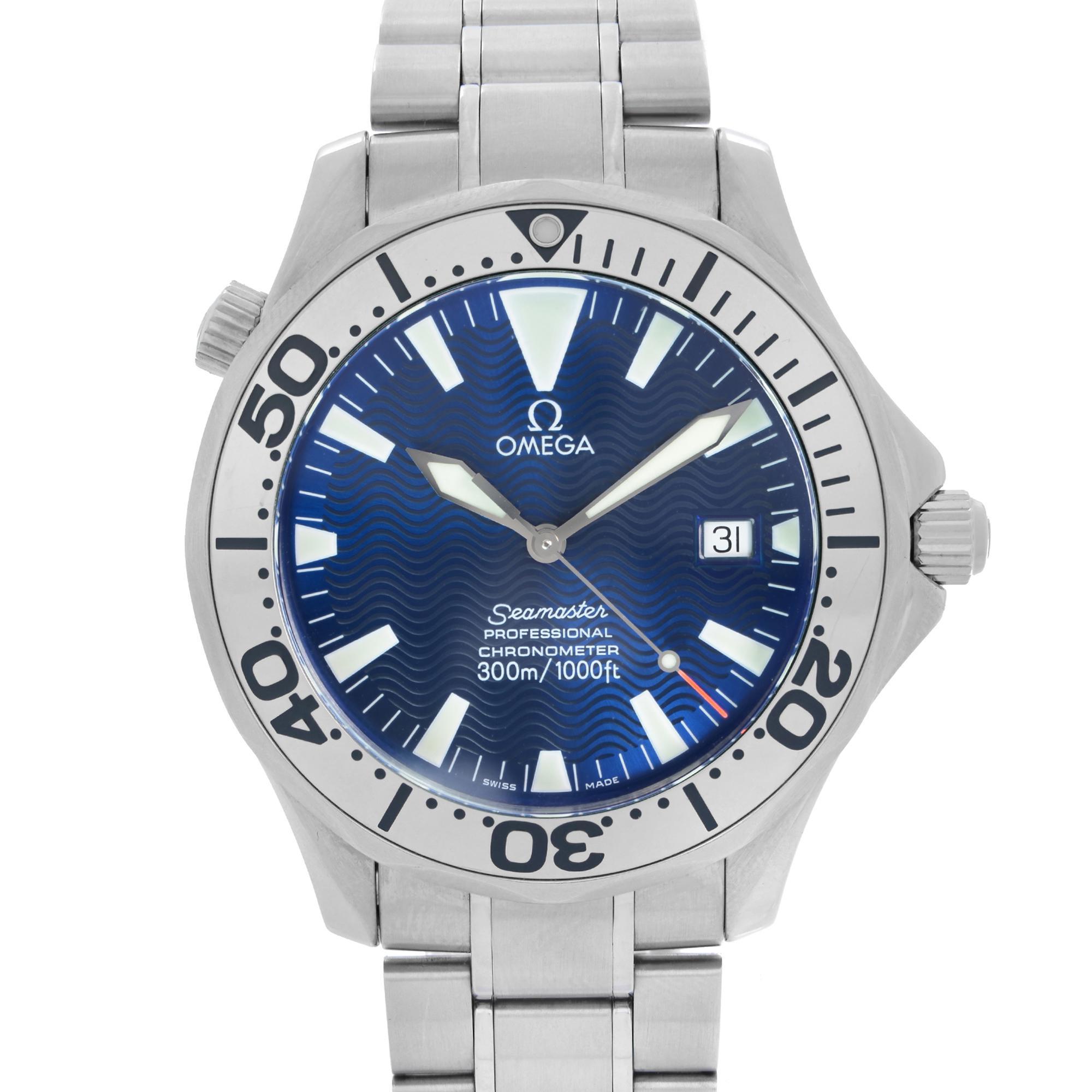 Pre-owned Omega Seamaster Professional 41mm Automatic Mens Watch 2255.80.00. No Original Box and Papers are Included. This watch comes with a Chronostore presentation box and Chronostore Authenticity card.
Brand OMEGA
Type Wristwatch
Department