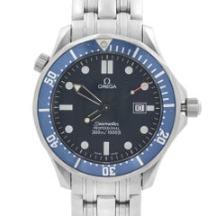 Omega Seamaster Stainless Steel Blue Wave Dial Quartz Mens Watch 2541.80.00