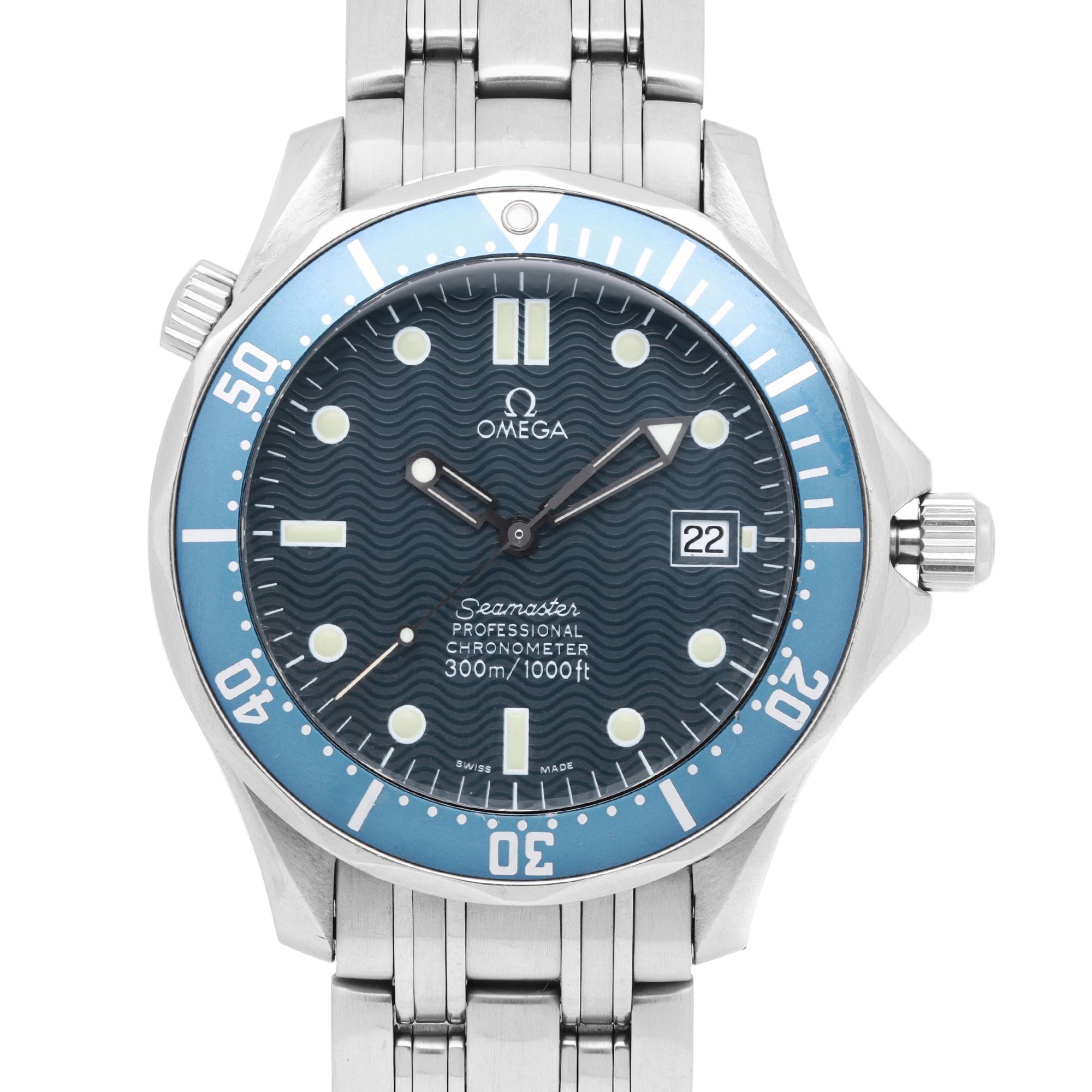 Men's Omega Seamaster Steel Blue Wave Dial Automatic Mens Watch 2531.80.00