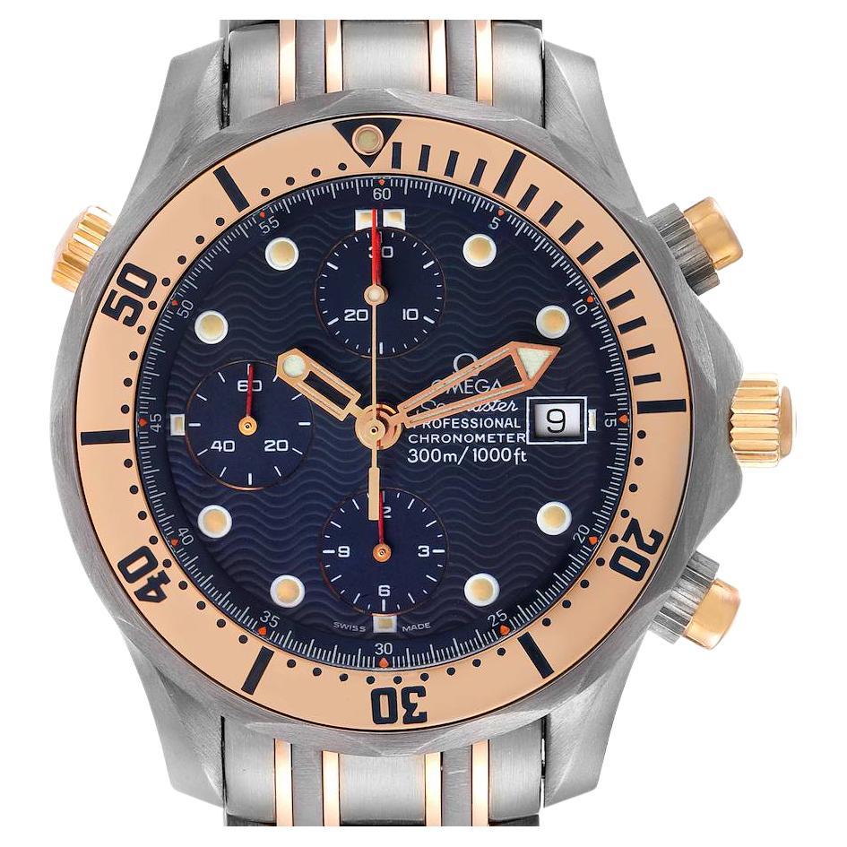 Omega Seamaster Titanium 18K Rose Gold Mens Watch 2296.80.00 For Sale