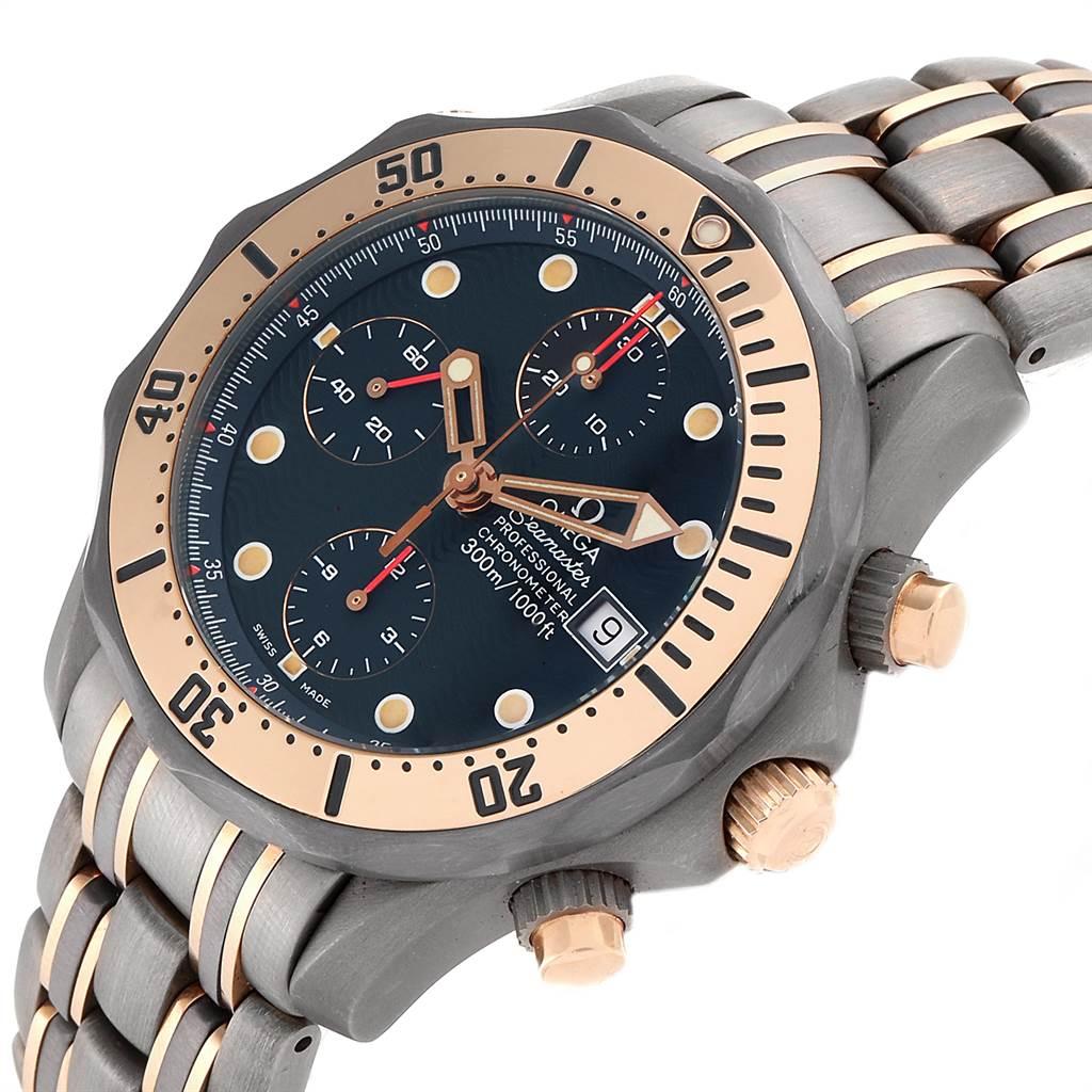 Omega Seamaster Titanium Rose Gold Men's Watch 2296.80.00 Box Card In Good Condition In Atlanta, GA