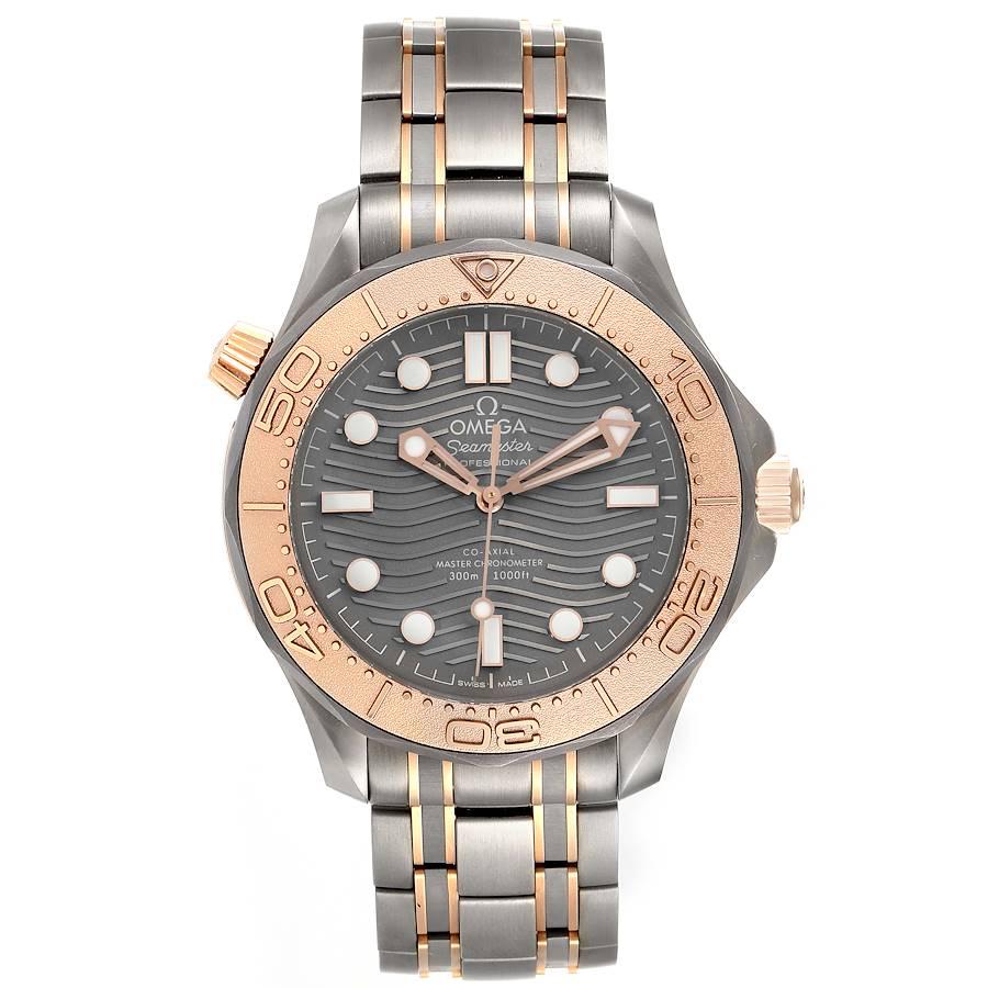 Omega Seamaster 42mm Titanium Rose Gold Watch 210.60.42.20.99.001 Unworn. Automatic self-winding chronometer, Co-Axial Escapement movement with rhodium-plated finish. Titanium case 42.0 mm in diameter. Omega logo on a crown. Exhibition transparent