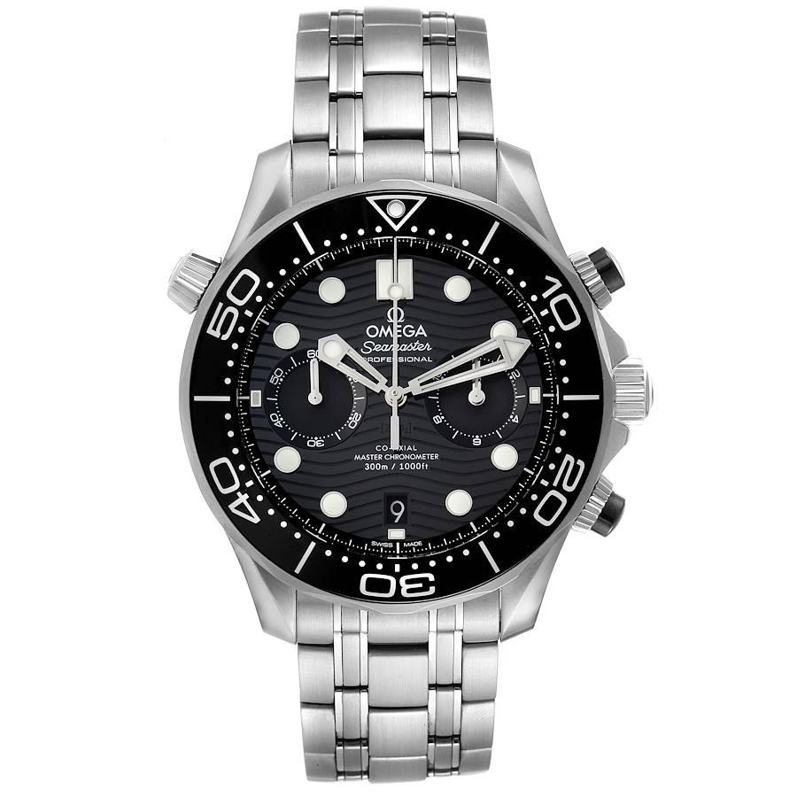 Omega Seamaster 44 Chronograph Mens Watch 210.30.44.51.01.001 Box Card. Automatic Self-winding chronograph movement with column wheel and Co-Axial escapement. Certified Master Chronometer, approved by METAS, resistant to magnetic fields reaching