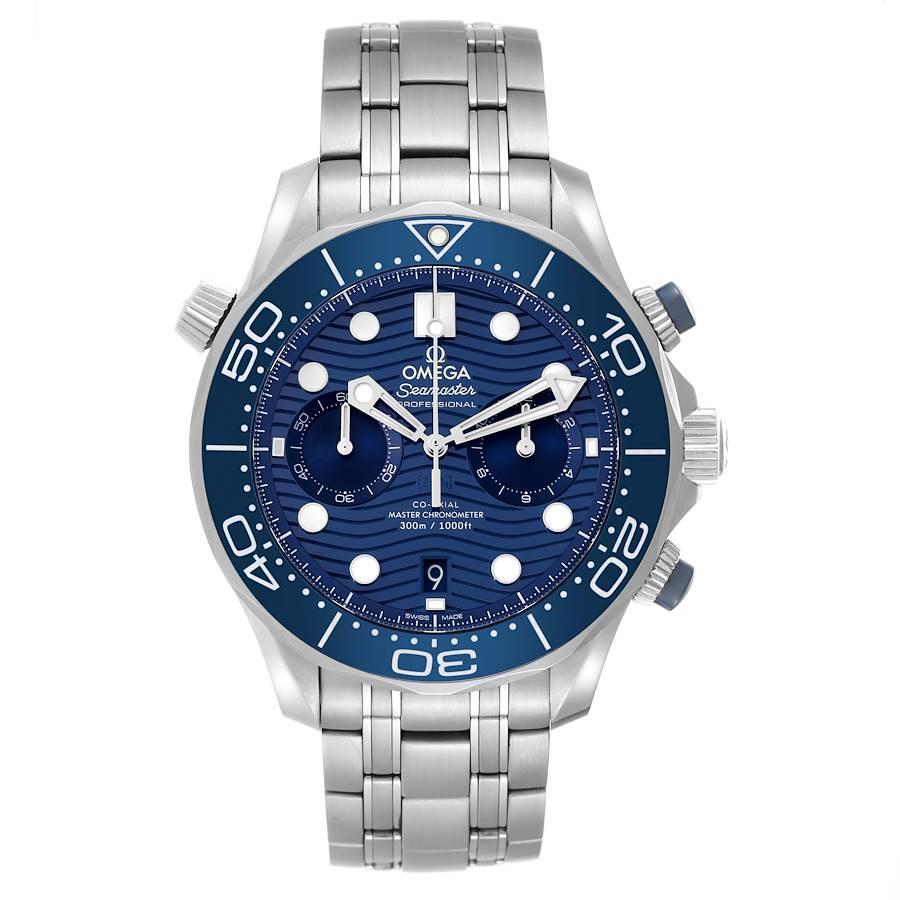 Omega Seamaster 44 Chronograph Mens Watch 210.30.44.51.03.001 Box Card. Automatic Self-winding chronograph movement with column wheel and Co-Axial escapement. Certified Master Chronometer, approved by METAS, resistant to magnetic fields reaching