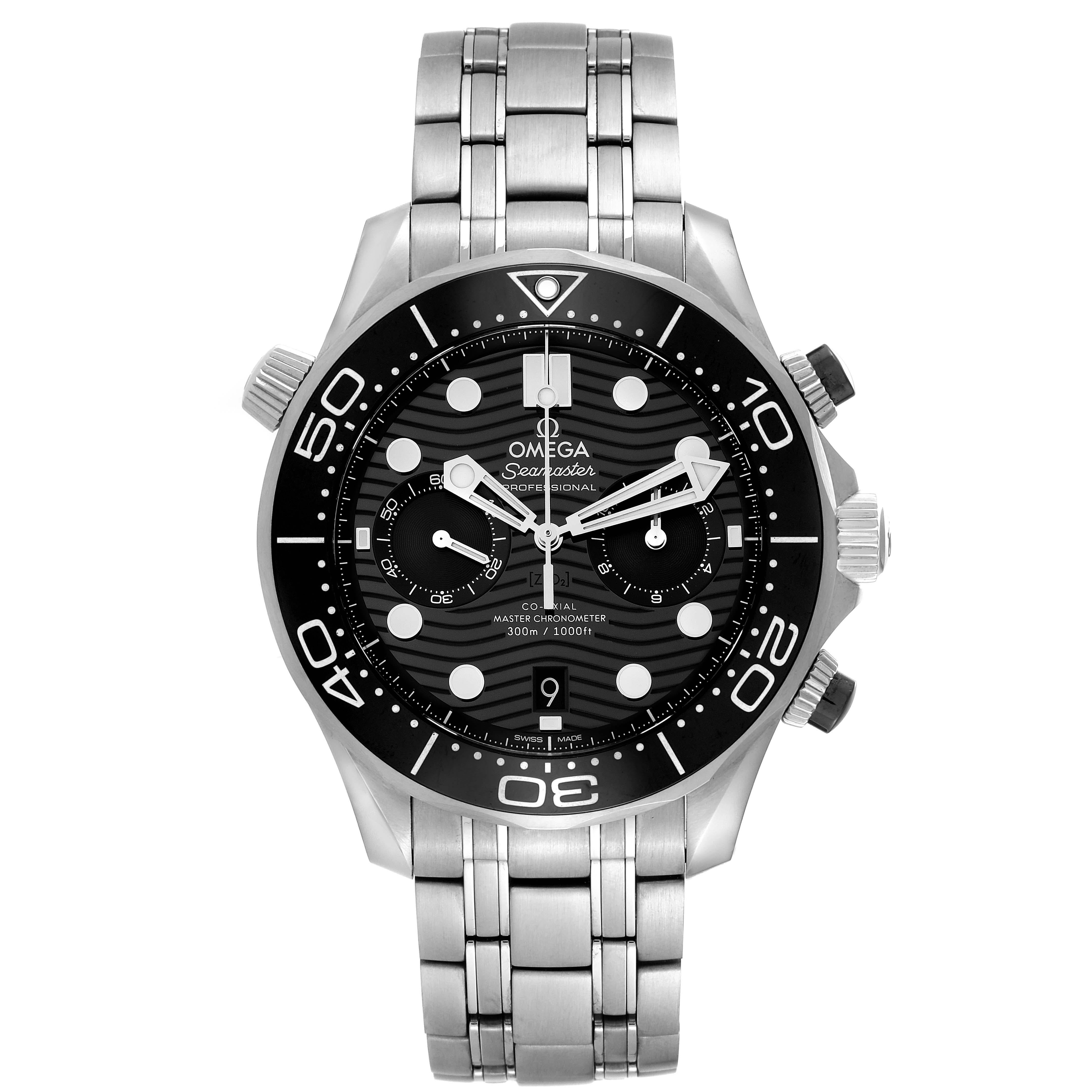 Men's Omega Seamaster 44 Chronograph Steel Mens Watch 210.30.44.51.01.001 Box Card For Sale