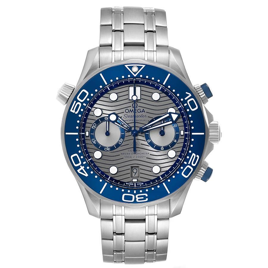 Omega Seamaster 44 Chronograph Steel Mens Watch 210.30.44.51.06.001. Automatic Self-winding chronograph movement with column wheel and Co-Axial escapement. Certified Master Chronometer, approved by METAS, resistant to magnetic fields reaching 15,000