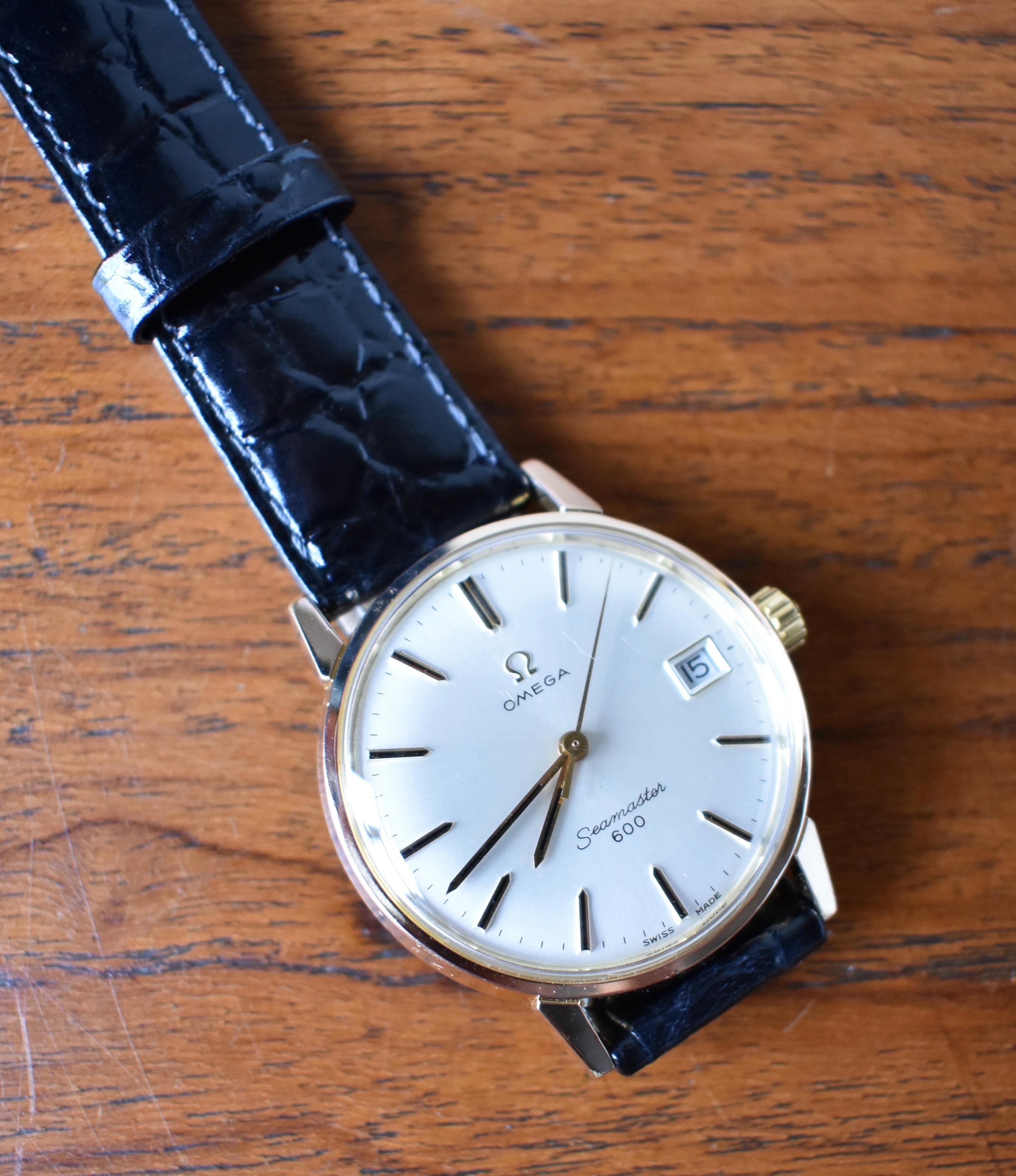 Omega seamaster 600.
Gold on steel.
Swiss made.