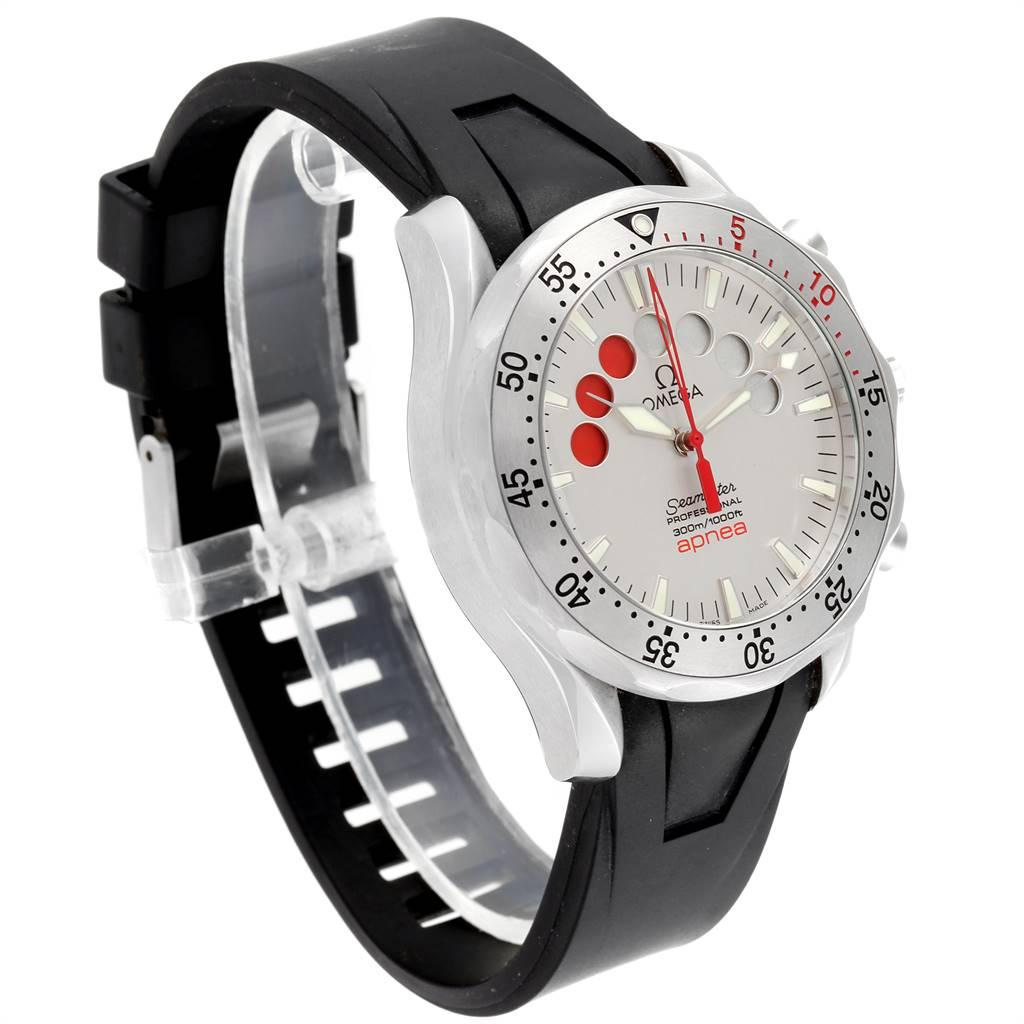 Omega Seamaster Apnea Jacques Mayol Silver Dial Men’s Watch 2595.30.00 In Excellent Condition In Atlanta, GA