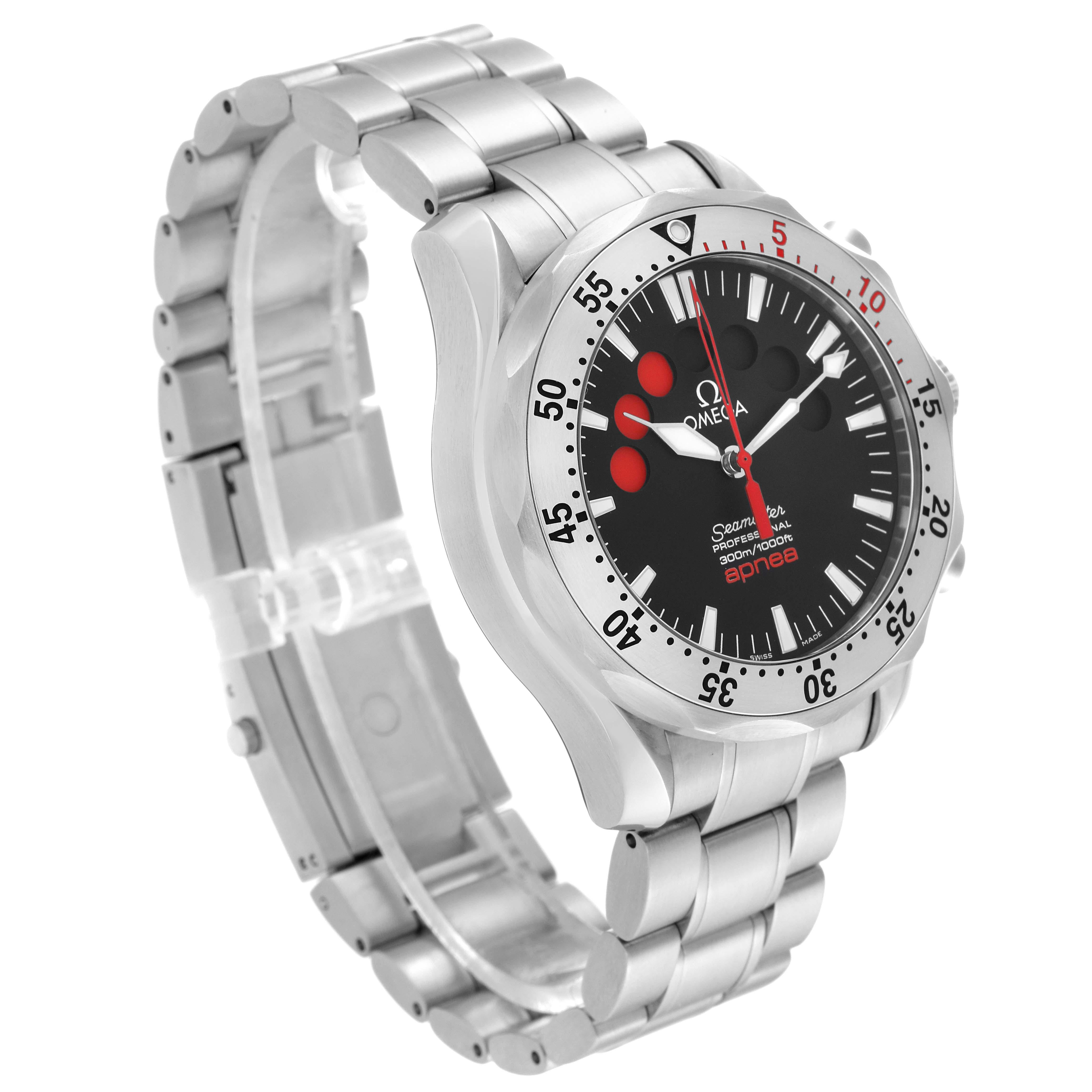 Omega Seamaster Apnea Jacques Mayol Steel Mens Watch 2595.50.00 Box Card For Sale 1