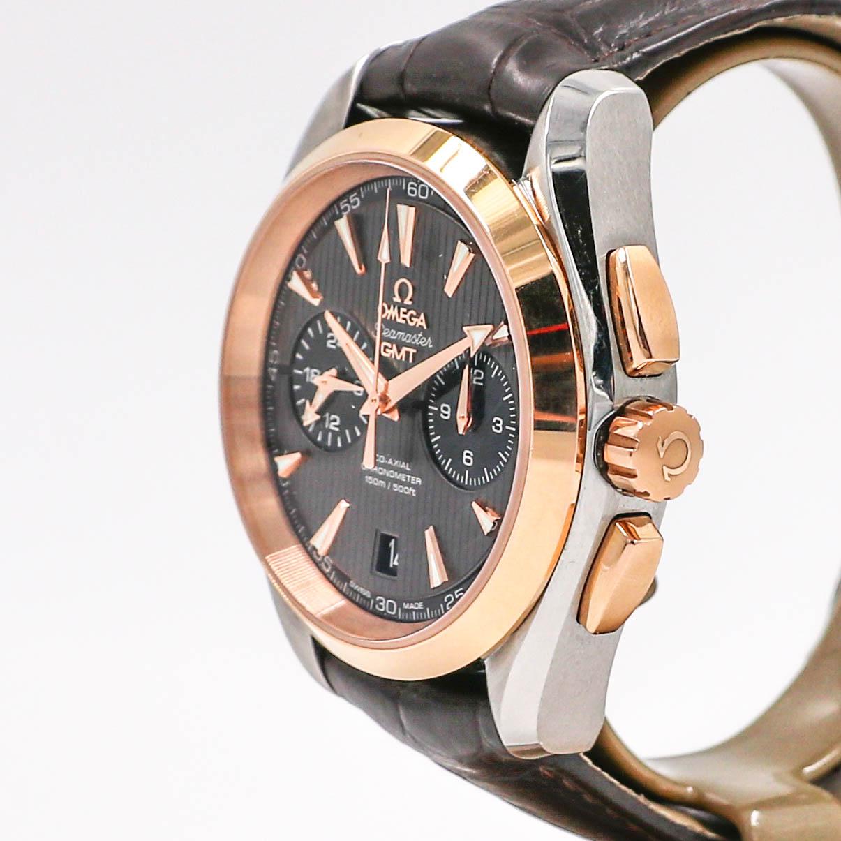 Omega Seamaster Aqua Terra 150 M Co-axial Gmt Chronograph In Excellent Condition In Oyster Bay, NY