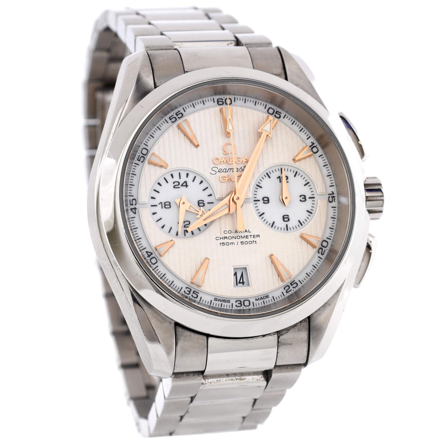 Omega Seamaster Aqua Terra 150M Cronometro Assiale GMT Cronografo In condizioni buone a New York, NY