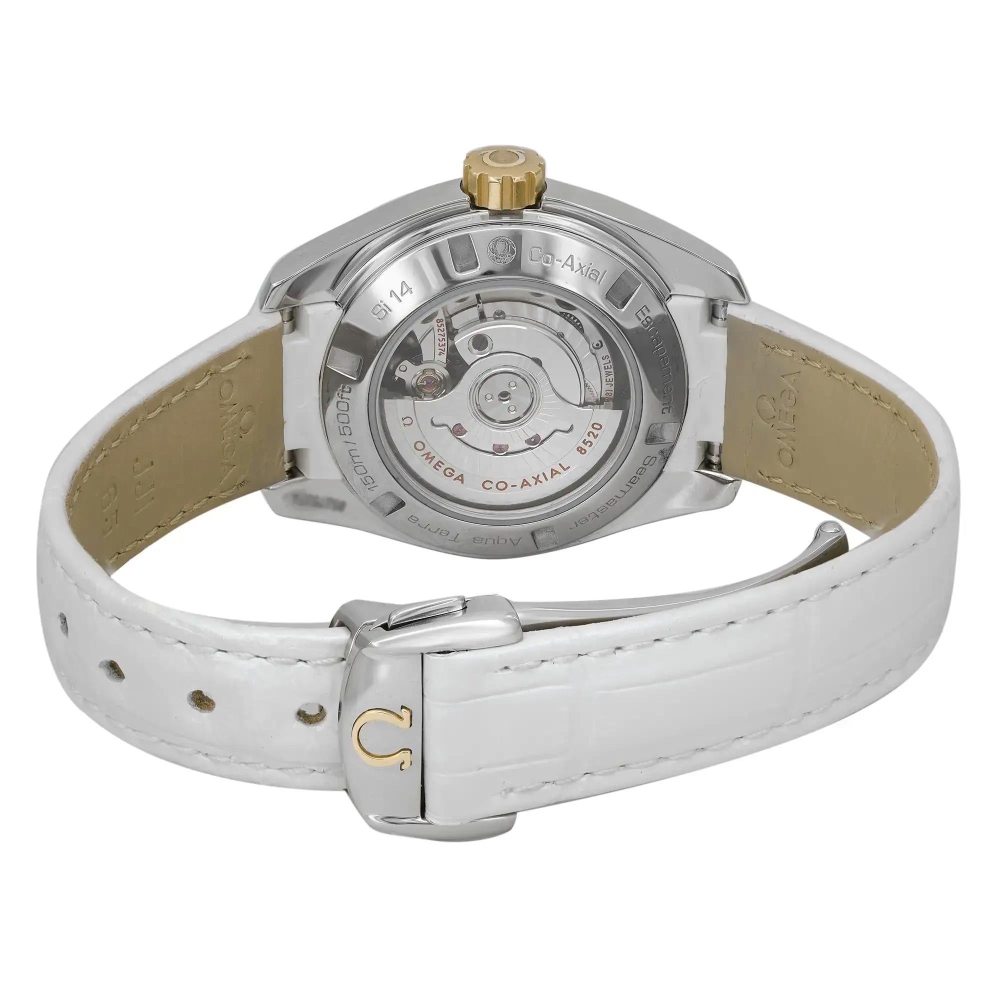 Women's Omega Seamaster Aqua Terra 18K Gold MOP Diamond Dial Watch 231.23.30.20.55.002 For Sale