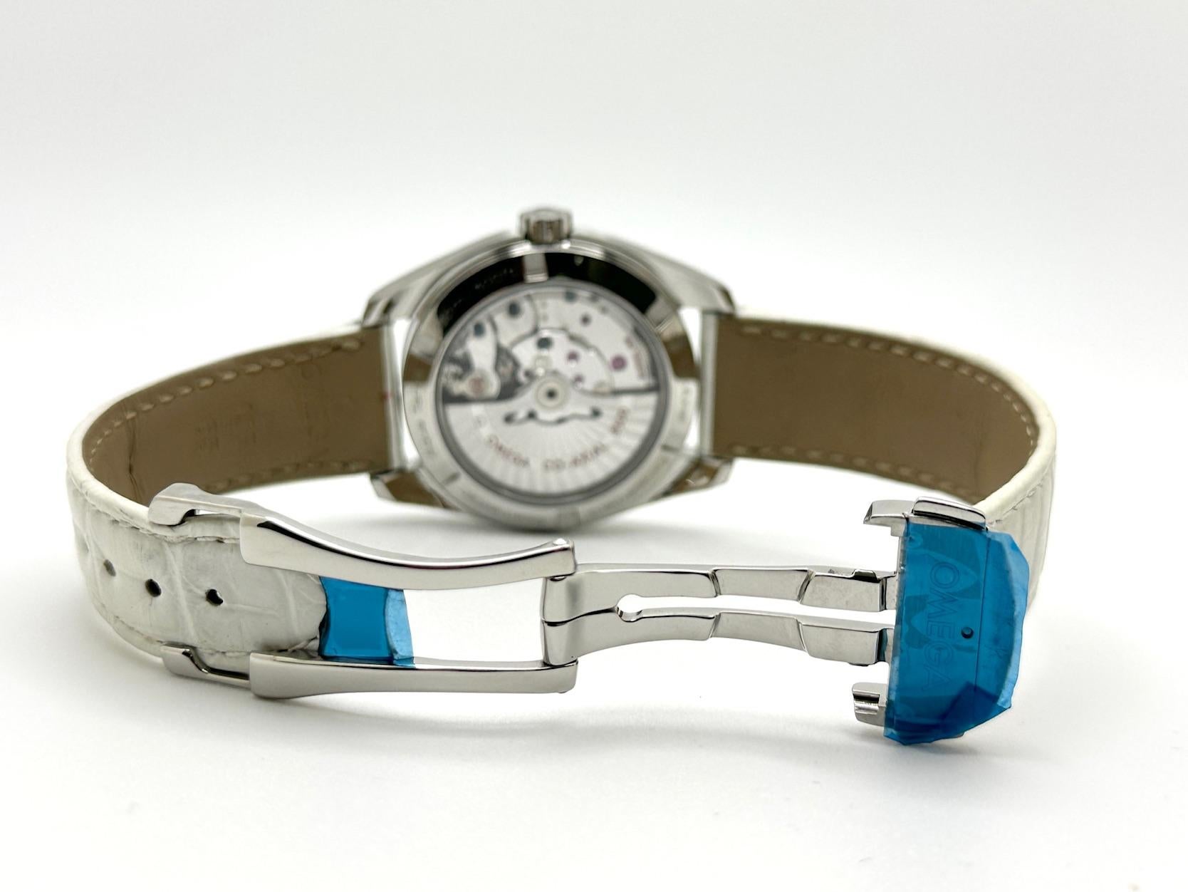 Omega Seamaster Aqua Terra 231.13.39.21.55.001 Acier MOP Diamant Cadran Boîte Papier en vente 2