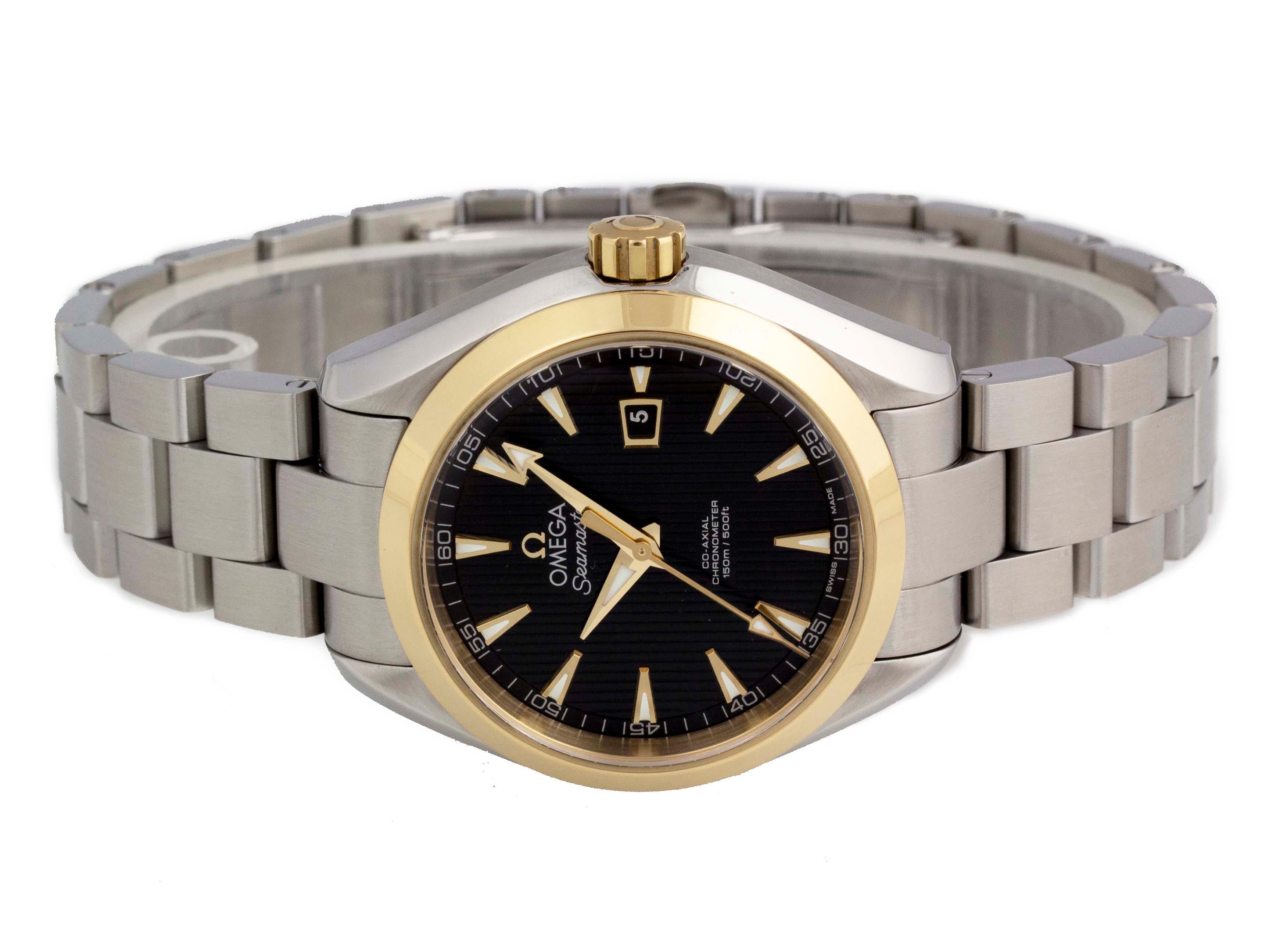 Brand	Omega
Series	Seamaster Aqua Terra
Model	231.20.34.20.01.004
Gender	Ladies
Condition	Excellent Display Model, Faint Scratches on Crystal
Material	Stainless Steel & 18k Yellow