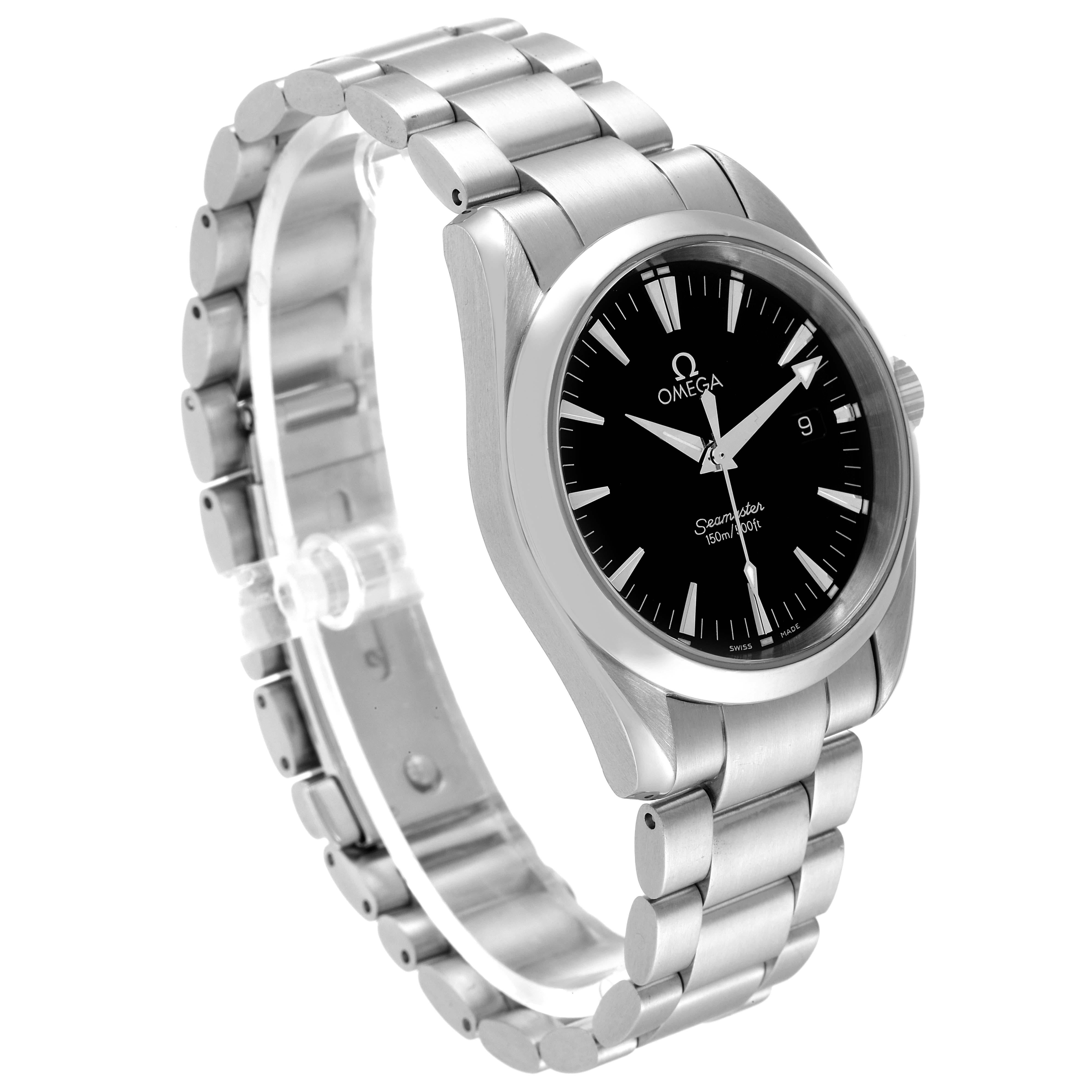 Omega Seamaster Aqua Terra 36 Stahl-Herrenuhr 2518,50,00 mit schwarzem Zifferblatt im Zustand „Hervorragend“ in Atlanta, GA