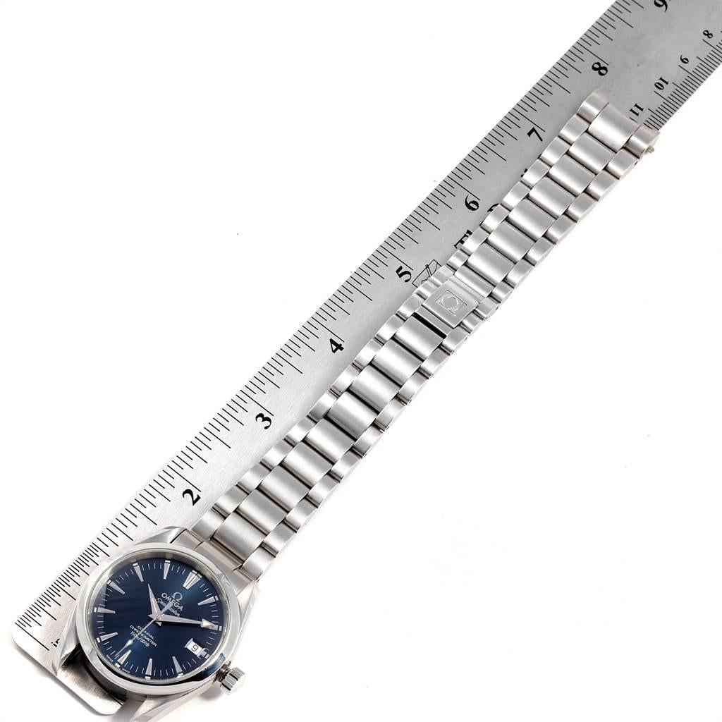 Omega Seamaster Aqua Terra 36 Blue Dial Steel Watch 2504.80.00 Box Card For Sale 2