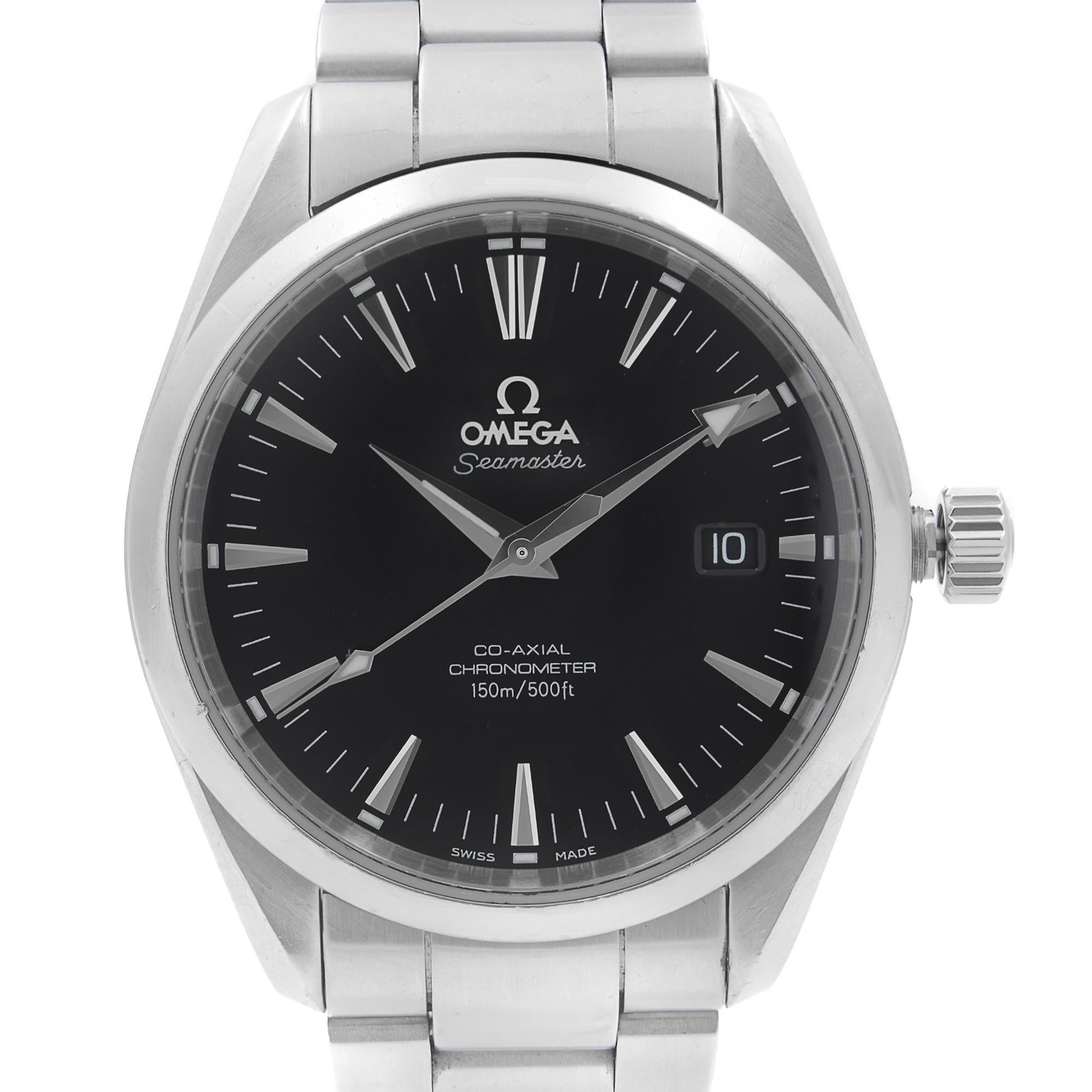 Pre Owned Omega Seamaster Aqua Terra 39mm Steel Black Dial Automatic Men's Watch 2503.50.00. This Beautiful Timepiece Features: Stainless Steel Case & Bracelet, Fixed Stainless Steel Bezel. Black Dial with Silver-Tone Hands and Index Hour Markers.
