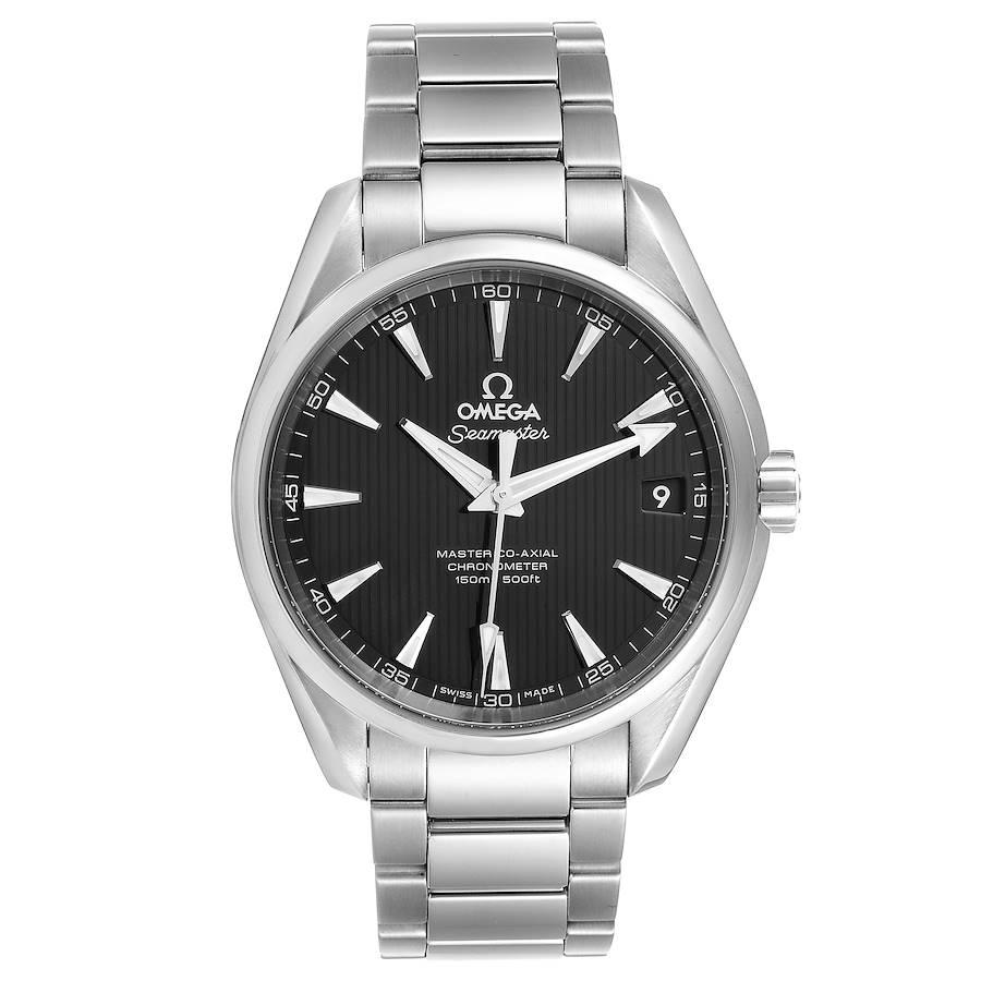 Omega Seamaster Aqua Terra Black Dial Steel Mens Watch 231.10.42.21.01.003. Automatic self-winding movement with Co-Axial Escapement. Caliber 8500. Stainless steel round case 41.5 mm in diameter. Exhibition case back. Stainless steel smooth bezel.
