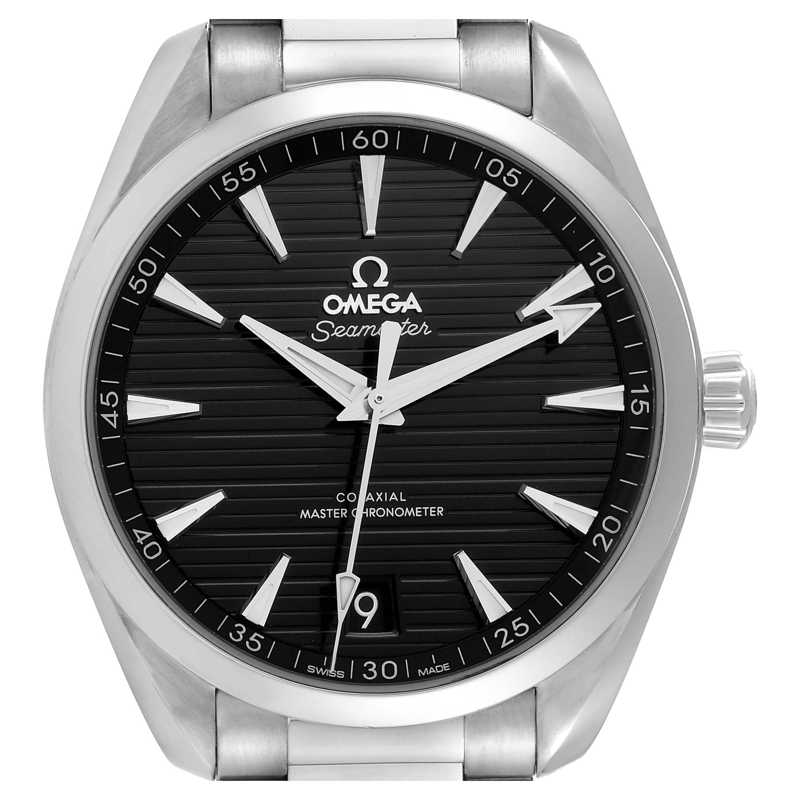 Omega Seamaster Aqua Terra Black Dial Steel Watch 220.10.41.21.01.001 Box Card For Sale