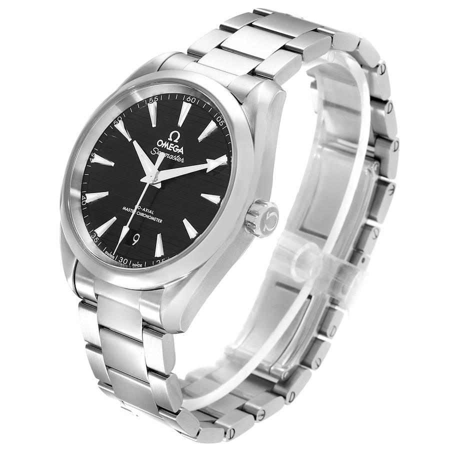 Omega Seamaster Aqua Terra Black Dial Watch 220.10.38.20.01.001 Box Card In Excellent Condition For Sale In Atlanta, GA