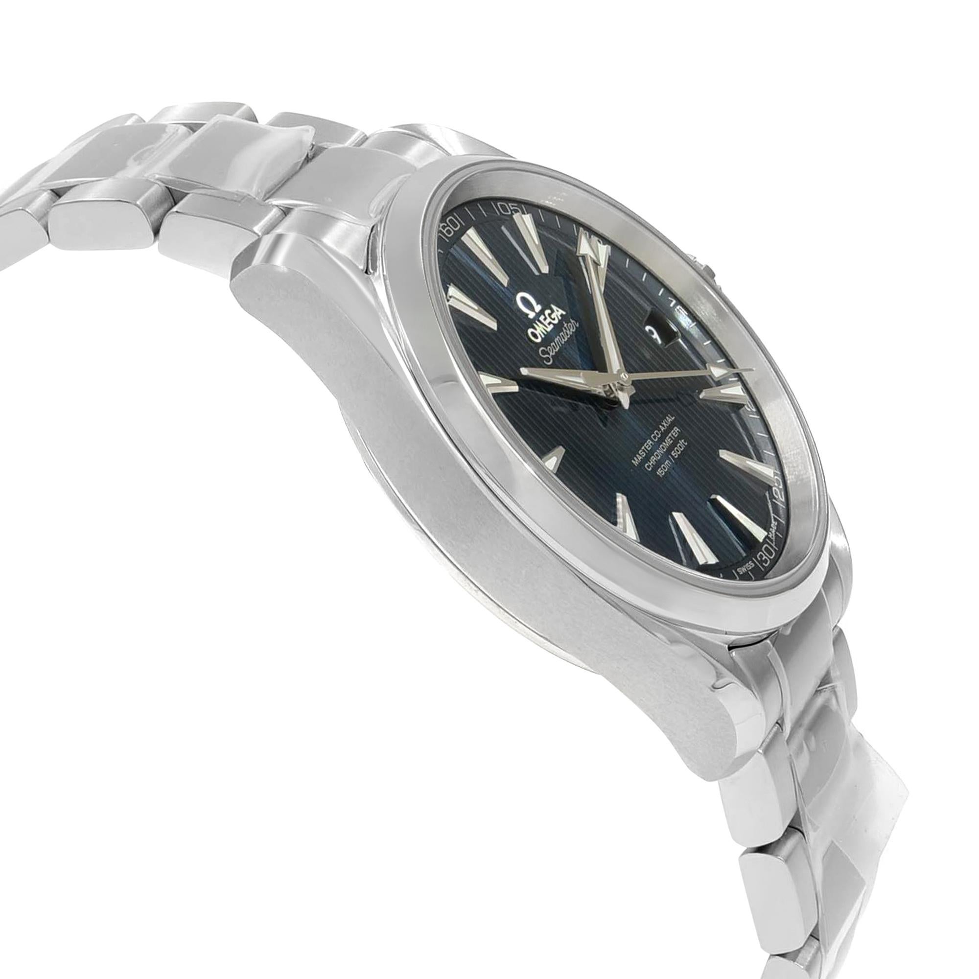 Omega Seamaster Aqua Terra Blue Dial Automatic Mens Watch 231.10.42.21.03.003 In Excellent Condition In New York, NY