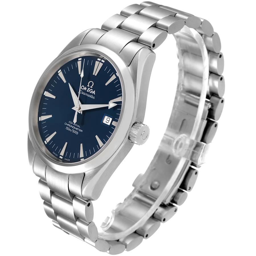 Omega Seamaster Aqua Terra Blue Dial Steel Mens Watch 2503.80.00 Card In Excellent Condition For Sale In Atlanta, GA